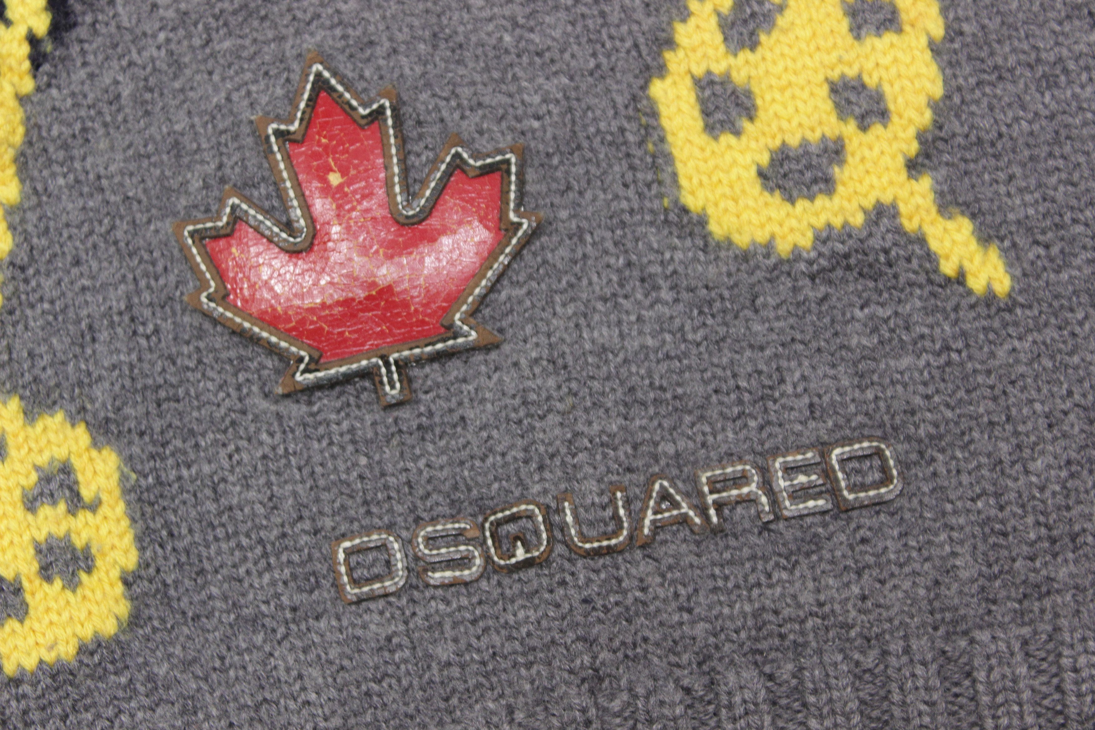 Dsquared2 Vintage Embroidered Logo Wool Knit Vest Size US M / EU 48-50 / 2 - 6 Thumbnail