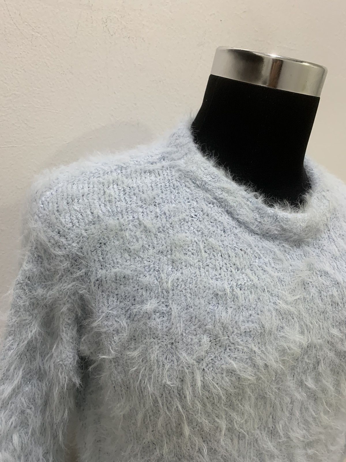 Aran Isles Knitwear × Japanese Brand KOE Mohair Fluffy Shag Shaggy Fur Knitwear Croptop Sweater Size S / US 4 / IT 40 - 7 Thumbnail