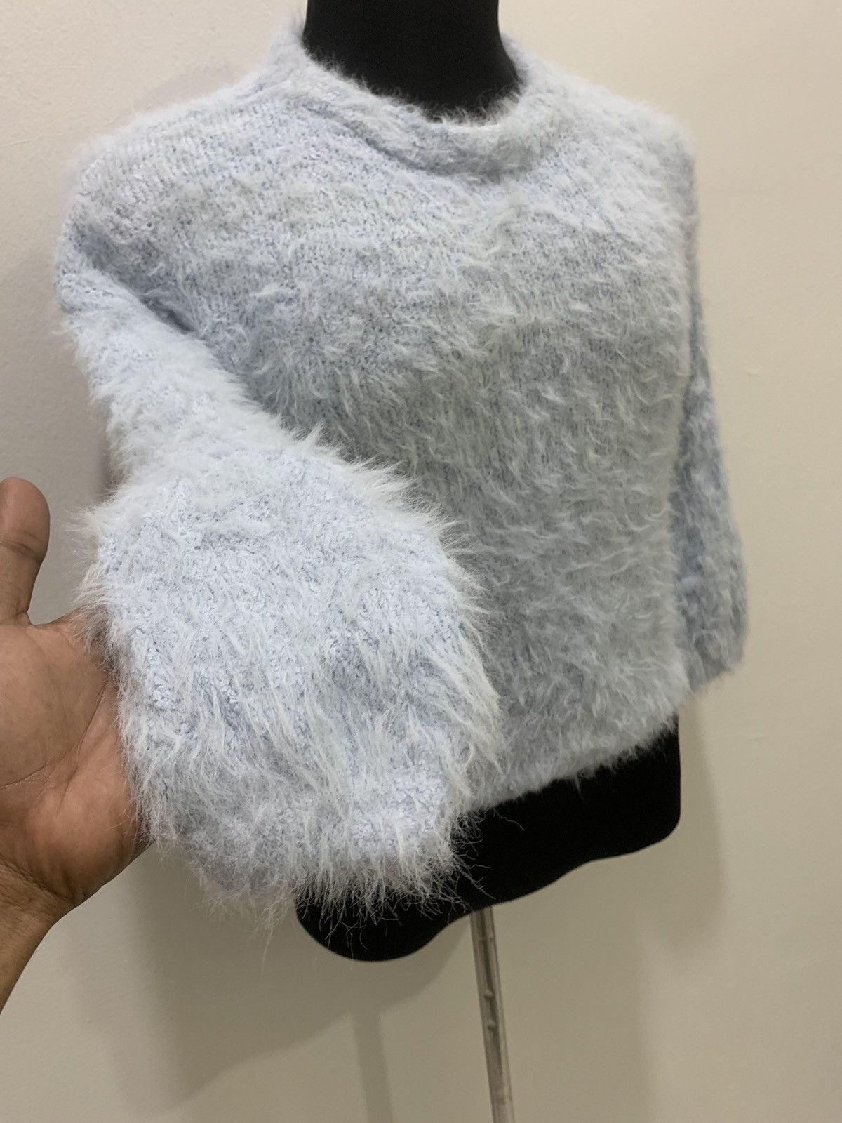 Aran Isles Knitwear × Japanese Brand KOE Mohair Fluffy Shag Shaggy Fur Knitwear Croptop Sweater Size S / US 4 / IT 40 - 8 Thumbnail