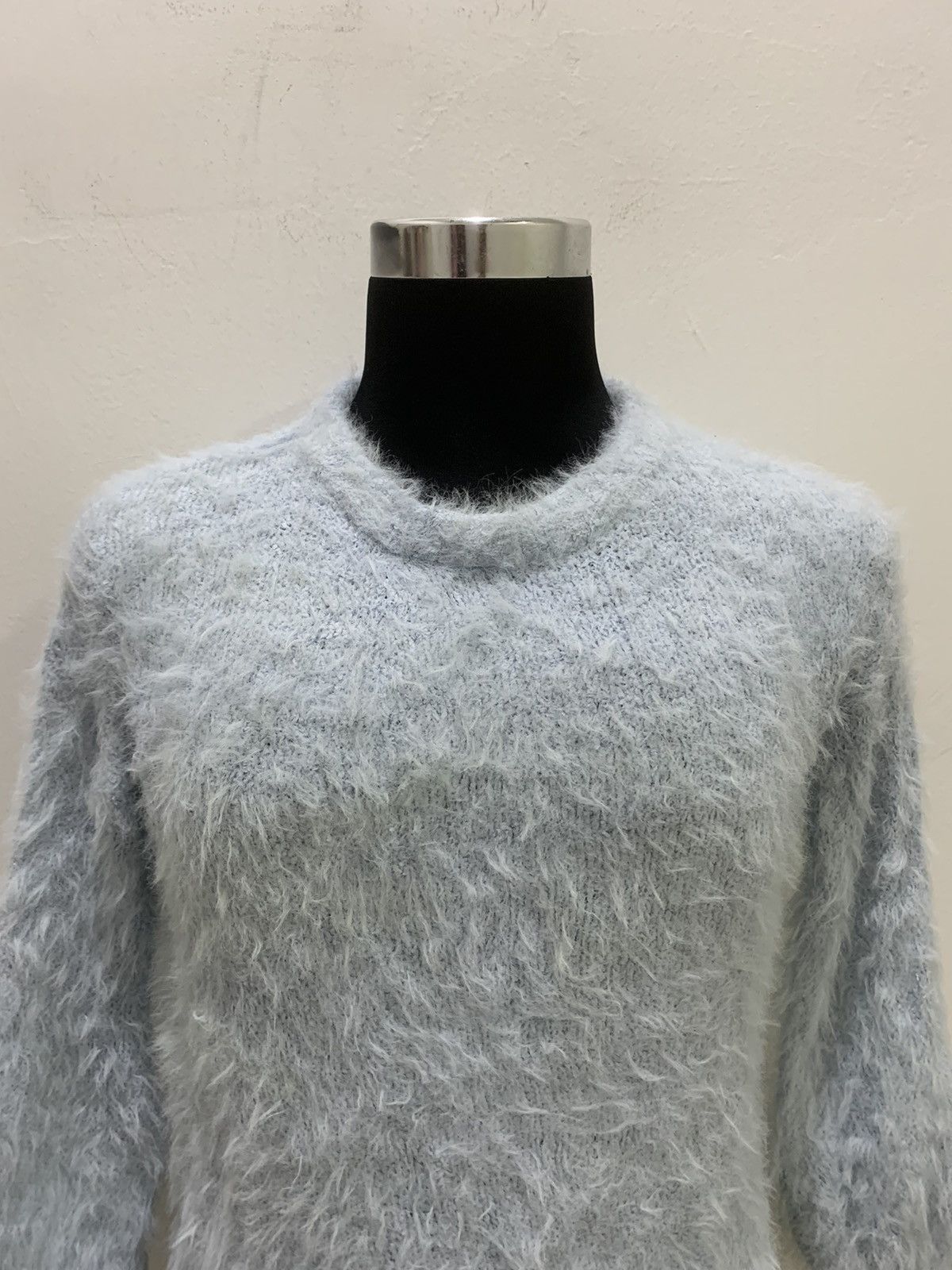 Aran Isles Knitwear × Japanese Brand KOE Mohair Fluffy Shag Shaggy Fur Knitwear Croptop Sweater Size S / US 4 / IT 40 - 3 Thumbnail