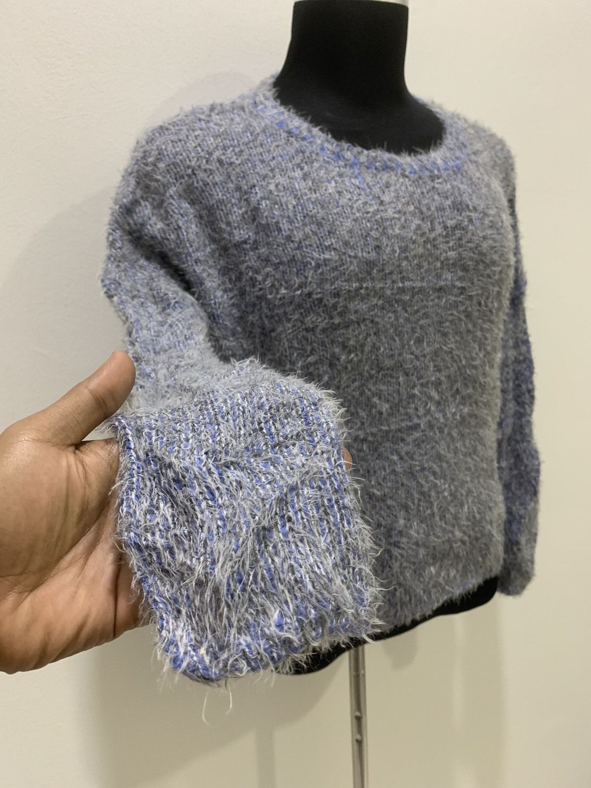 Aran Isles Knitwear × Japanese Brand Soft Mohair Wool Fur Fluffy Shaggy Knit Croptop Sweater Size M / US 6-8 / IT 42-44 - 8 Thumbnail