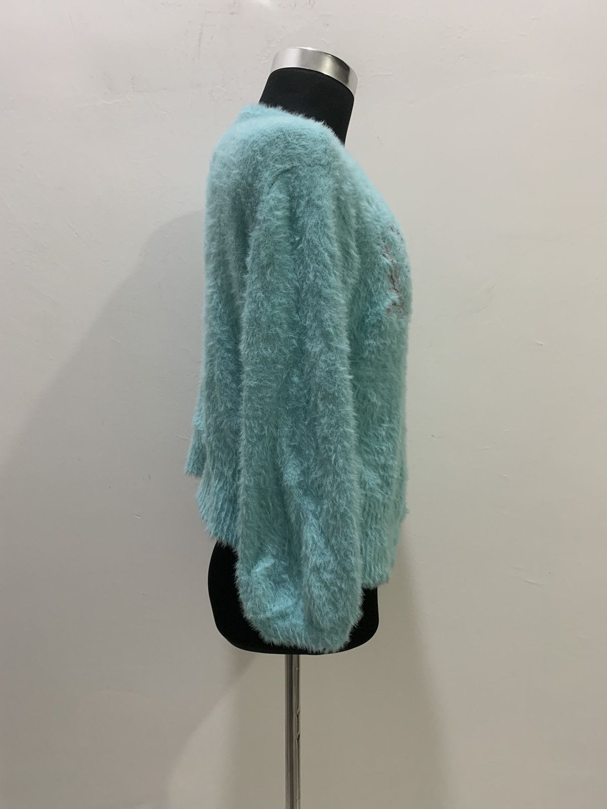 Aran Isles Knitwear × Japanese Brand HUSHUSH Embroidery Soft Fluffy Shaggy Knit Cardigan Sweater Size M / US 6-8 / IT 42-44 - 12 Thumbnail