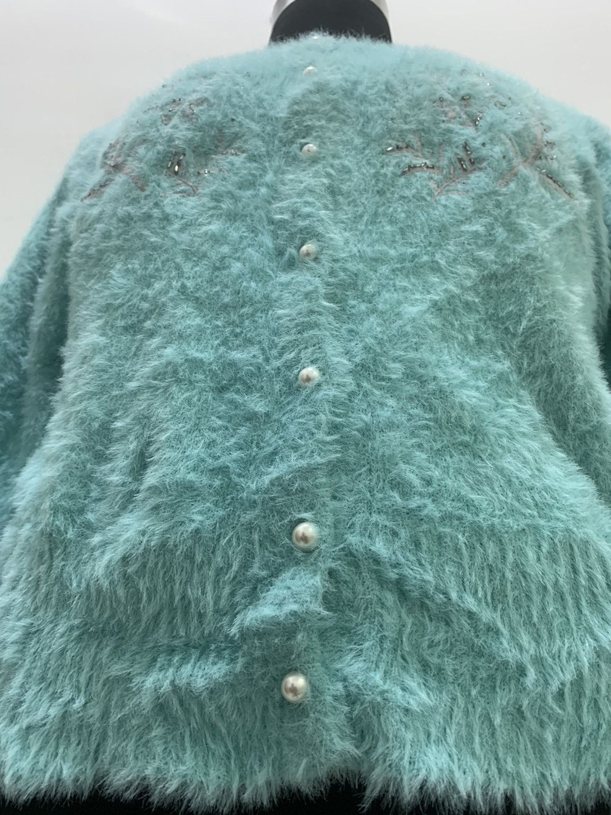 Aran Isles Knitwear × Japanese Brand HUSHUSH Embroidery Soft Fluffy Shaggy Knit Cardigan Sweater Size M / US 6-8 / IT 42-44 - 9 Thumbnail