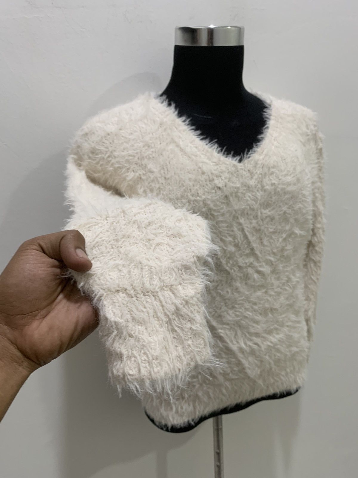 Aran Isles Knitwear × Japanese Brand GU Soft Fur Fluffy Shag Shaggy Mohair Knit Pullover Sweater Size M / US 6-8 / IT 42-44 - 8 Thumbnail