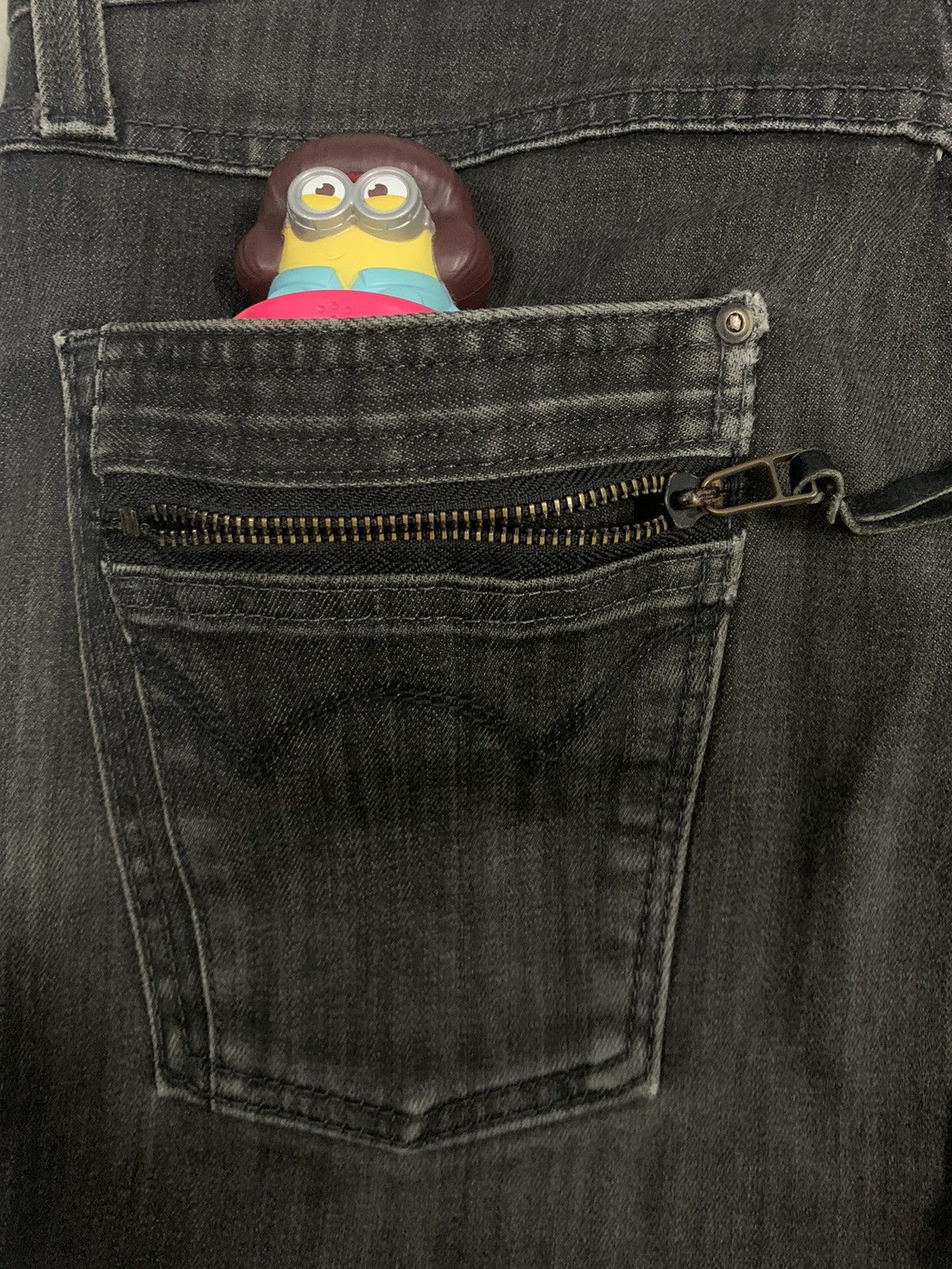Edwin Vintage Edwin XVS Black Faded Loose Fit Distressed Jeans Size US 33 - 14 Thumbnail