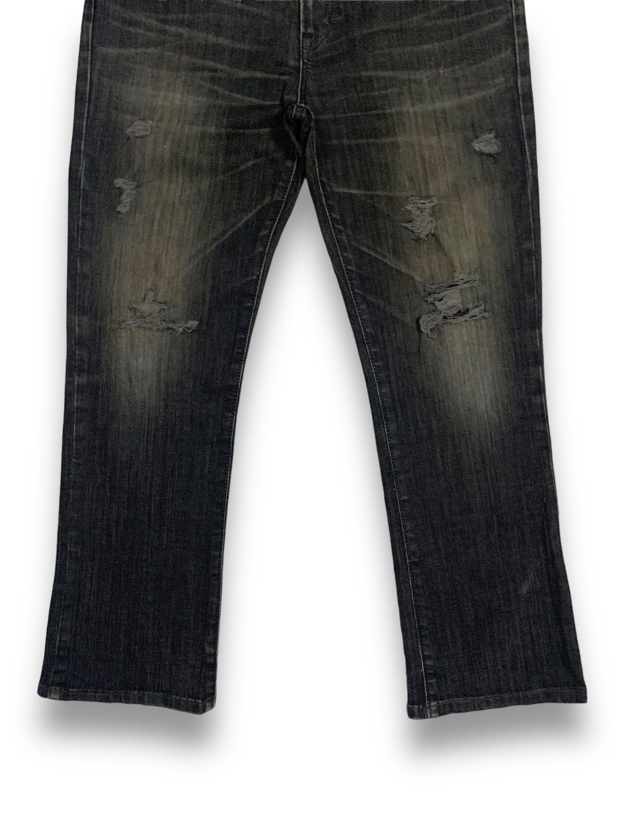 Edwin Vintage Edwin XVS Black Faded Loose Fit Distressed Jeans Size US 33 - 9 Thumbnail