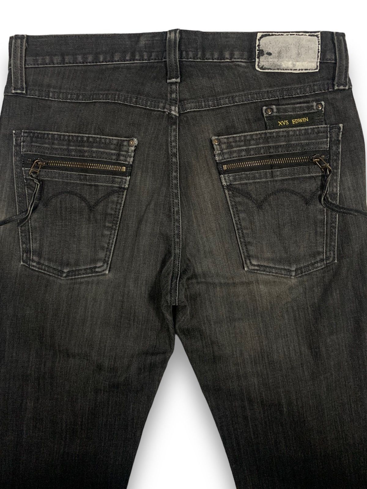 Edwin Vintage Edwin XVS Black Faded Loose Fit Distressed Jeans Size US 33 - 12 Thumbnail