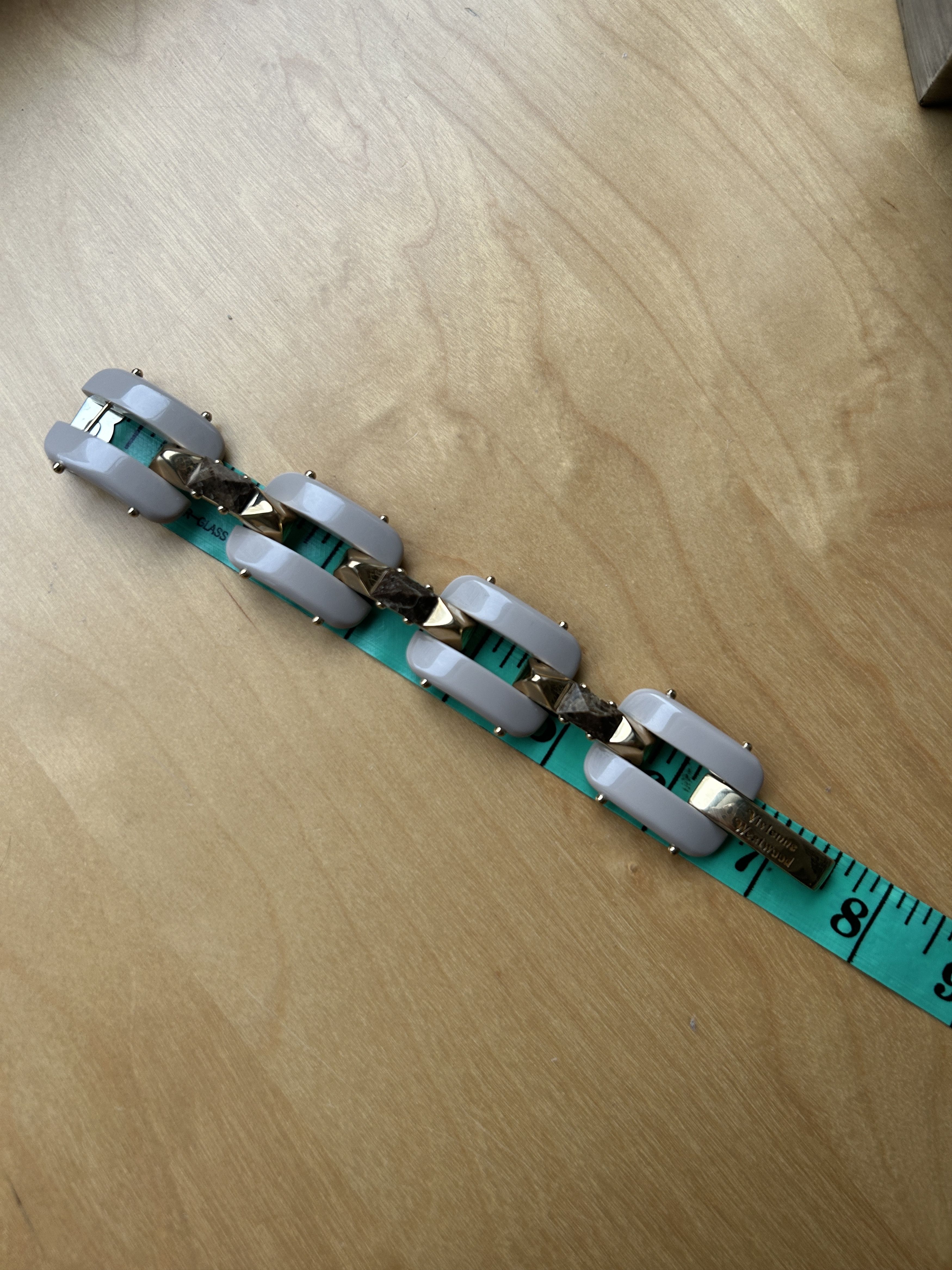 Vivienne Westwood Grey Bendable Metal w/ Resin Chunky Bracelet Size ONE SIZE - 7 Thumbnail