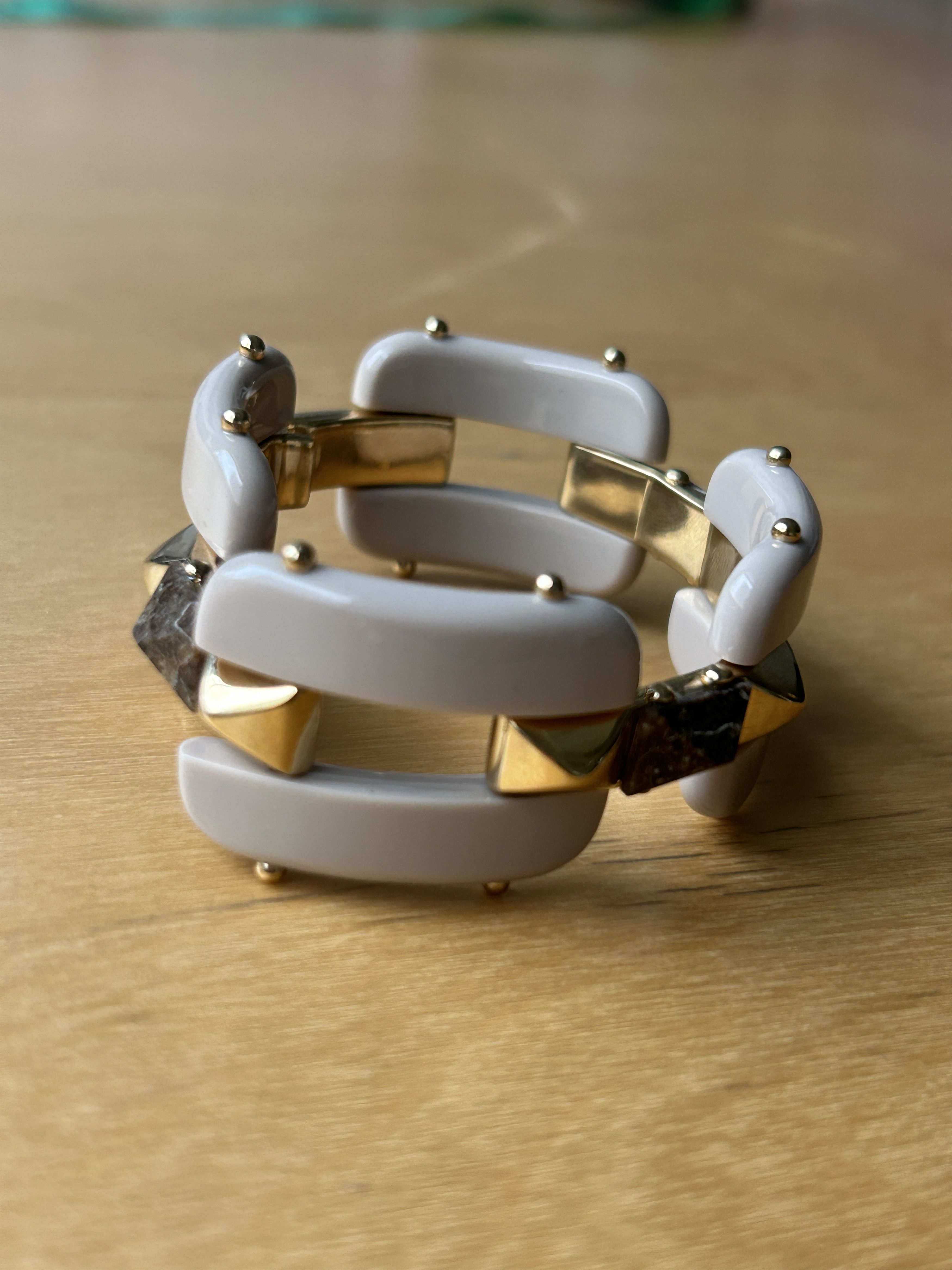 Vivienne Westwood Grey Bendable Metal w/ Resin Chunky Bracelet Size ONE SIZE - 3 Thumbnail