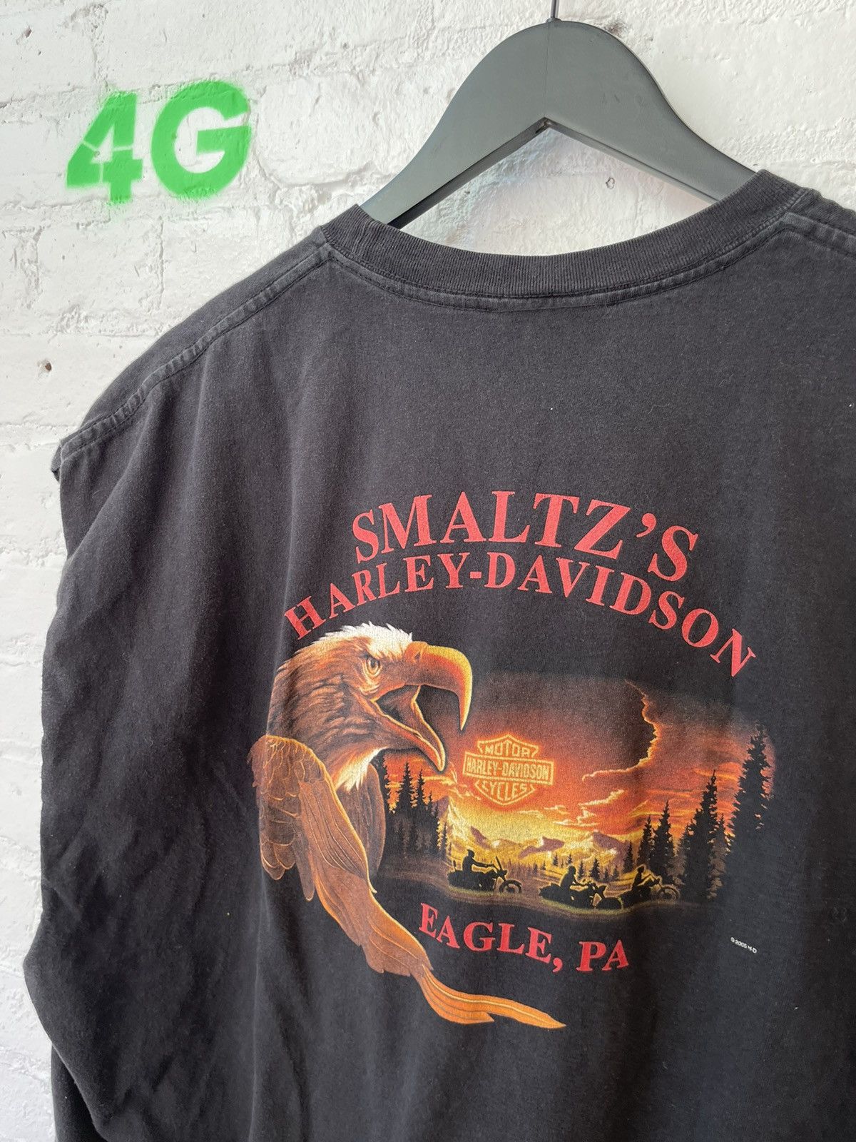 Harley Davidson × Vintage Vintage Harley Davidson THRASHED Black Tank Top Eagle Shirt Size US XL / EU 56 / 4 - 7 Thumbnail