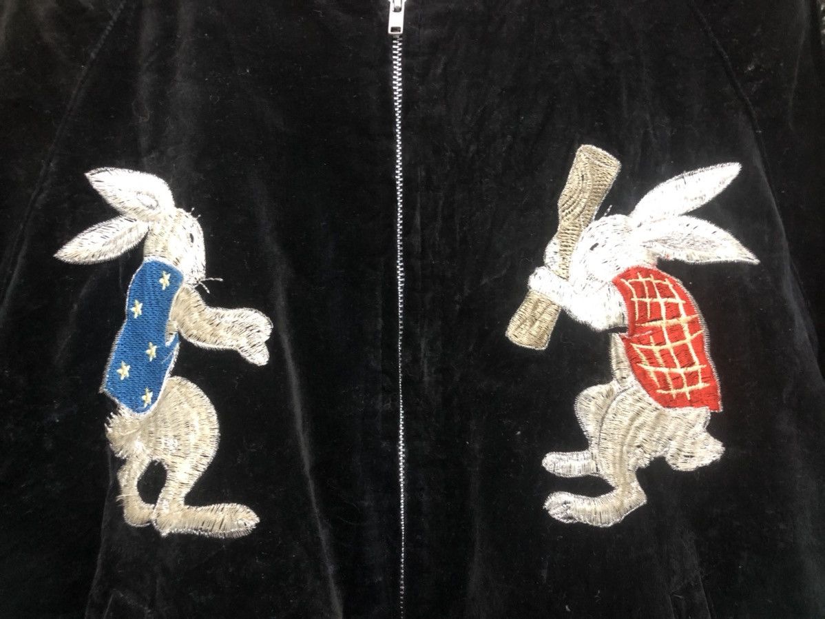 Japanese Brand Rare 🔥Sukajan Dragon Moon Rabbits Embroidery Suede Jacket Size US M / EU 48-50 / 2 - 6 Thumbnail