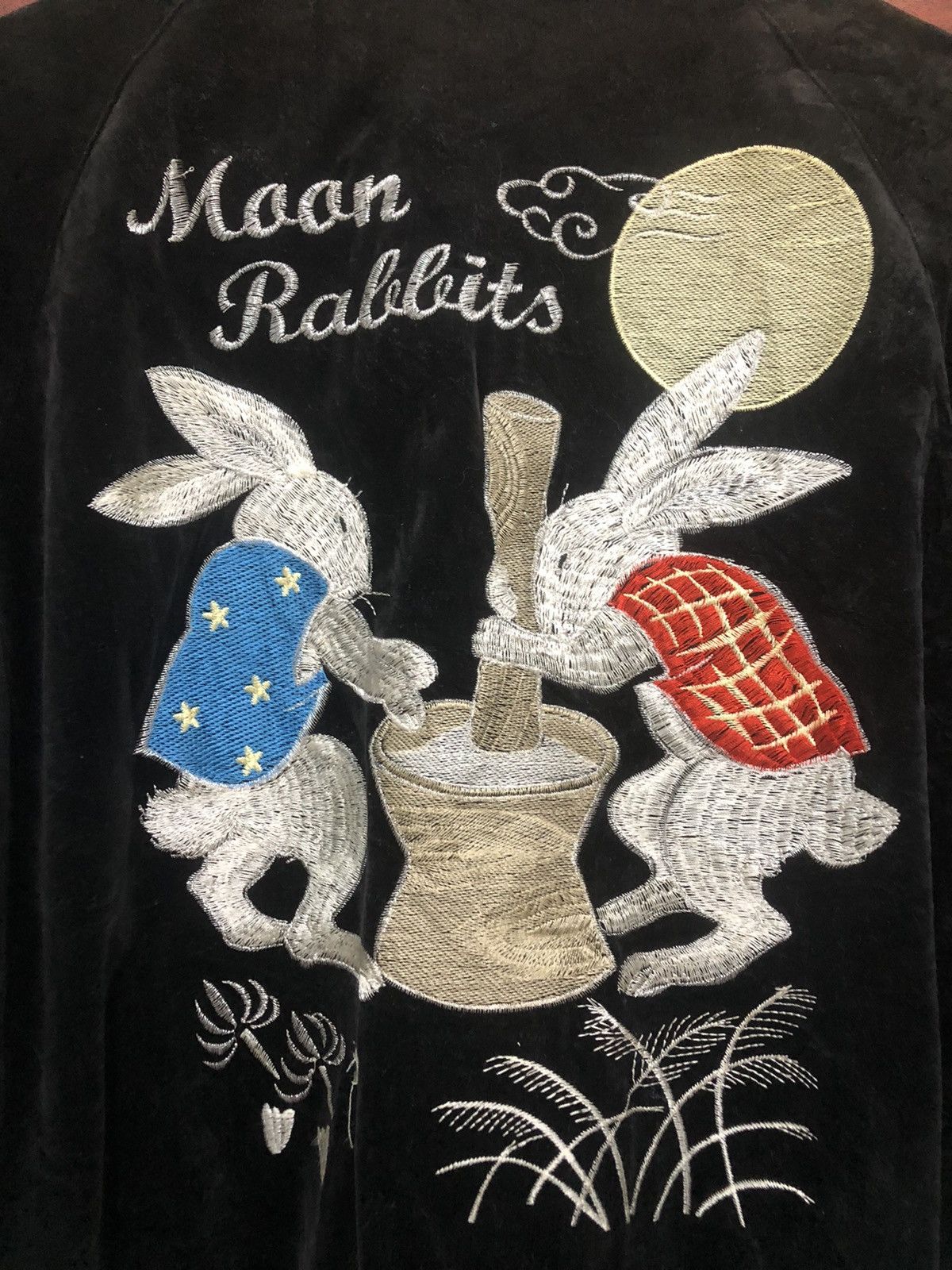 Japanese Brand Rare 🔥Sukajan Dragon Moon Rabbits Embroidery Suede Jacket Size US M / EU 48-50 / 2 - 8 Thumbnail