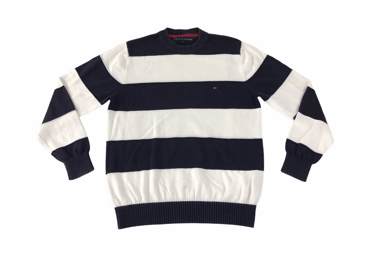 MLB × New York Yankees × Vintage Tommy Hilfiger Sweatshirt Striped Block Design Unisex Wear Size US M / EU 48-50 / 2 - 1 Thumbnail