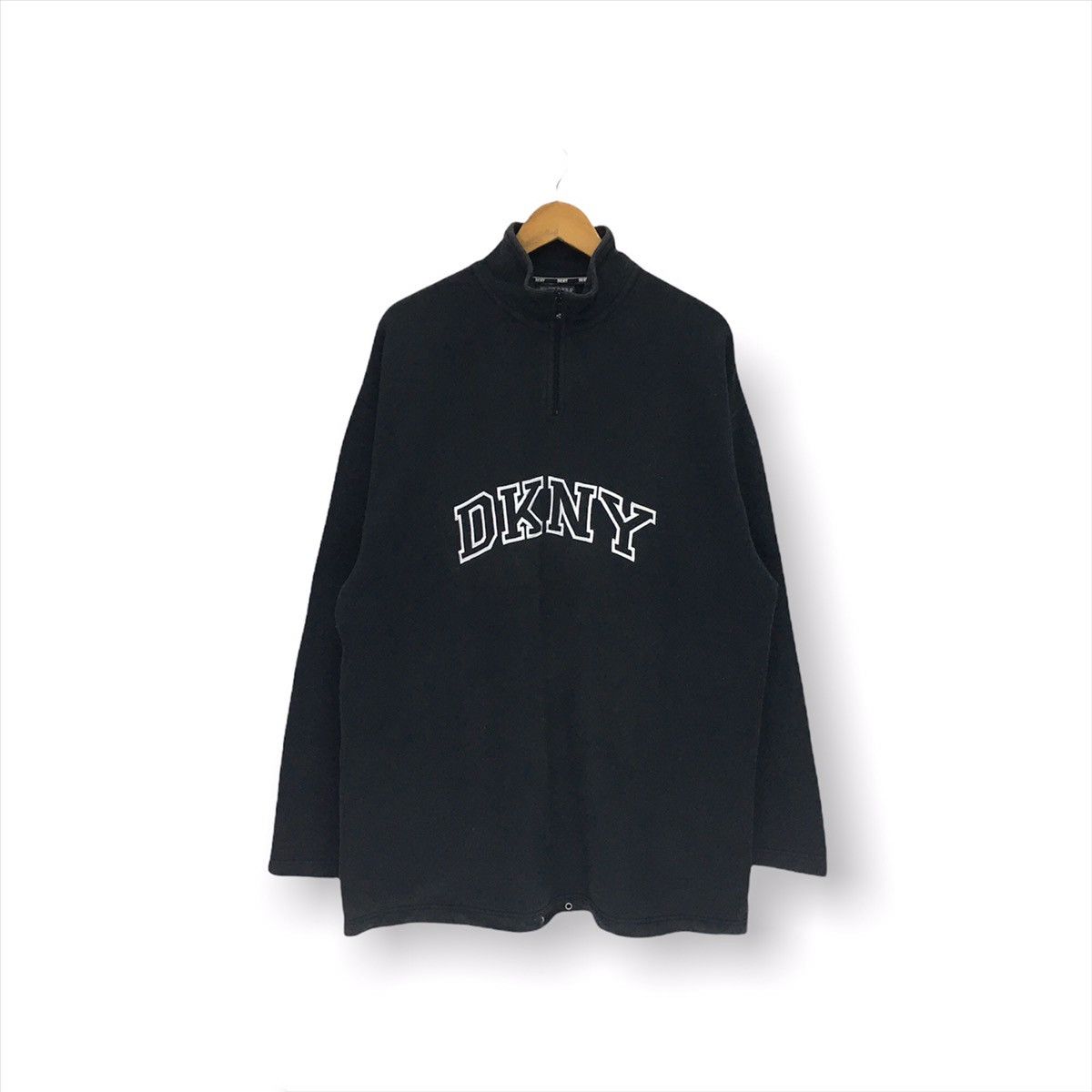 DKNY × Vintage Vintage DKNY Big Logo Half Zipper Sweatshirt Size US XL / EU 56 / 4 - 1 Thumbnail