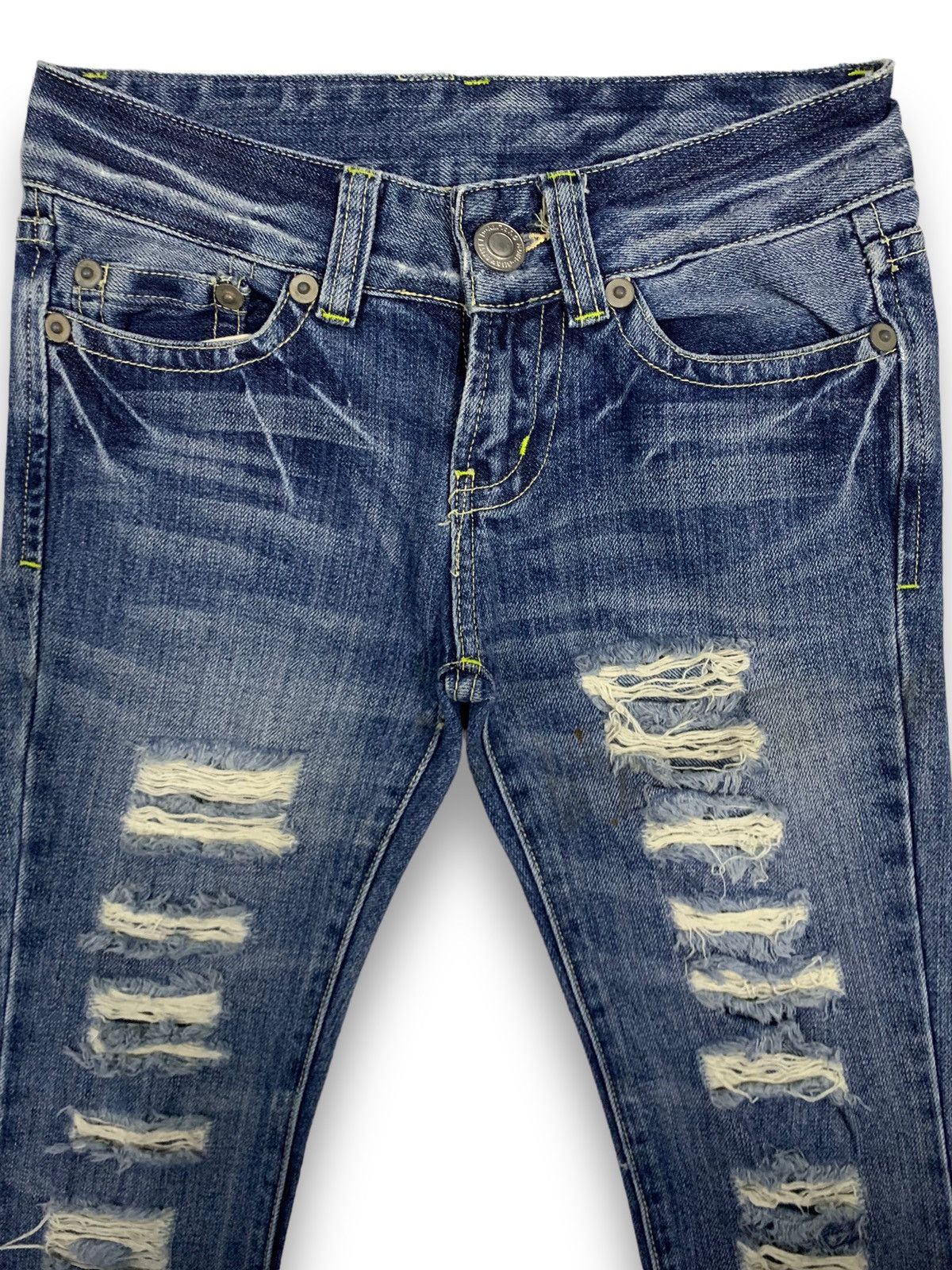 Hysteric Glamour Vintage Japanese Brand Mouth Valley Flared Distressed Jeans Size 27" / US 4 / IT 40 - 3 Thumbnail