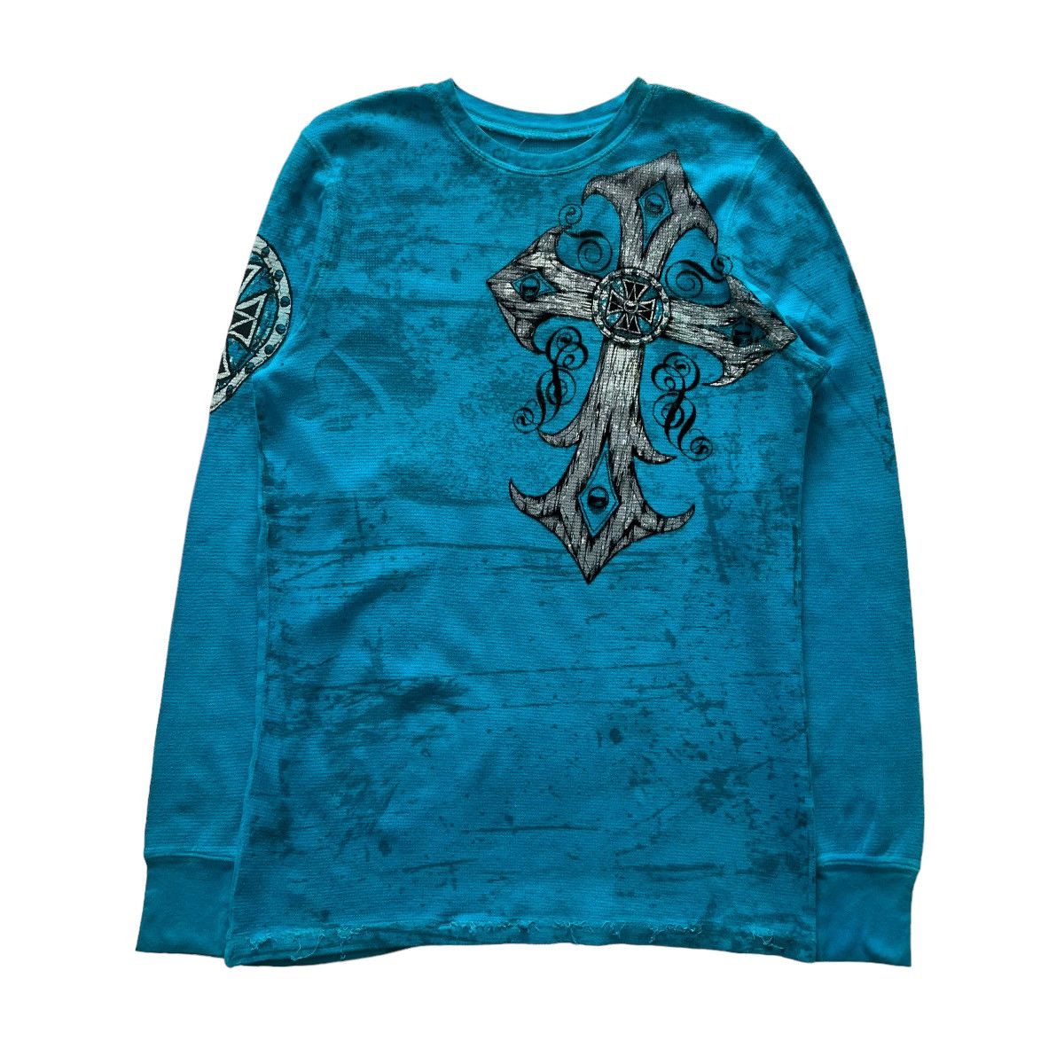 Affliction × Vintage Raw State Cross Wing Cyber Y2K Thermal Style Long Sleeve Size US S / EU 44-46 / 1 - 1 Thumbnail