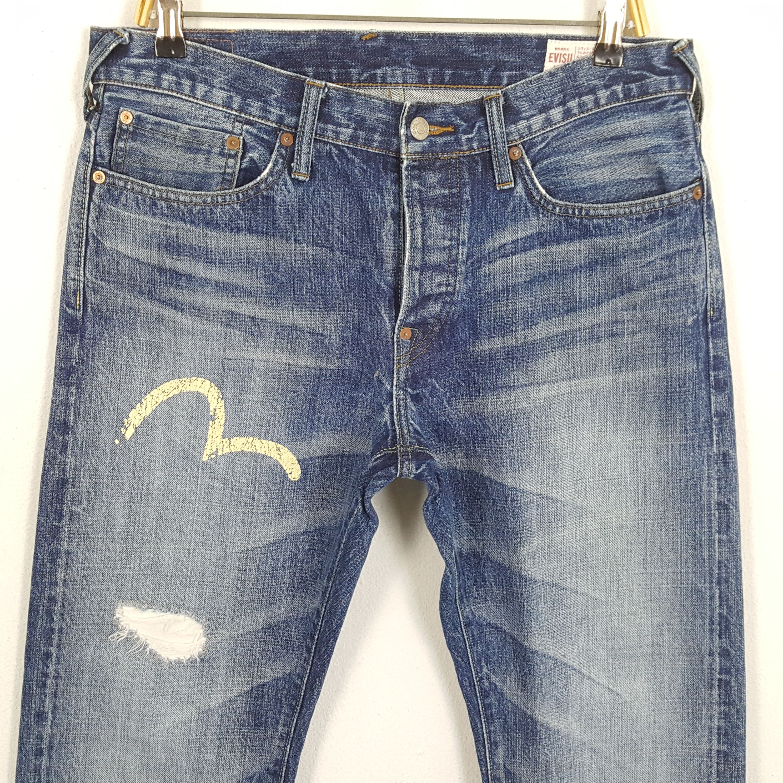 Evisu × Japanese Brand × Vintage Vintage EVISU Japanese Brand Daicock Custom Style Jeans Size US 35 - 5 Thumbnail