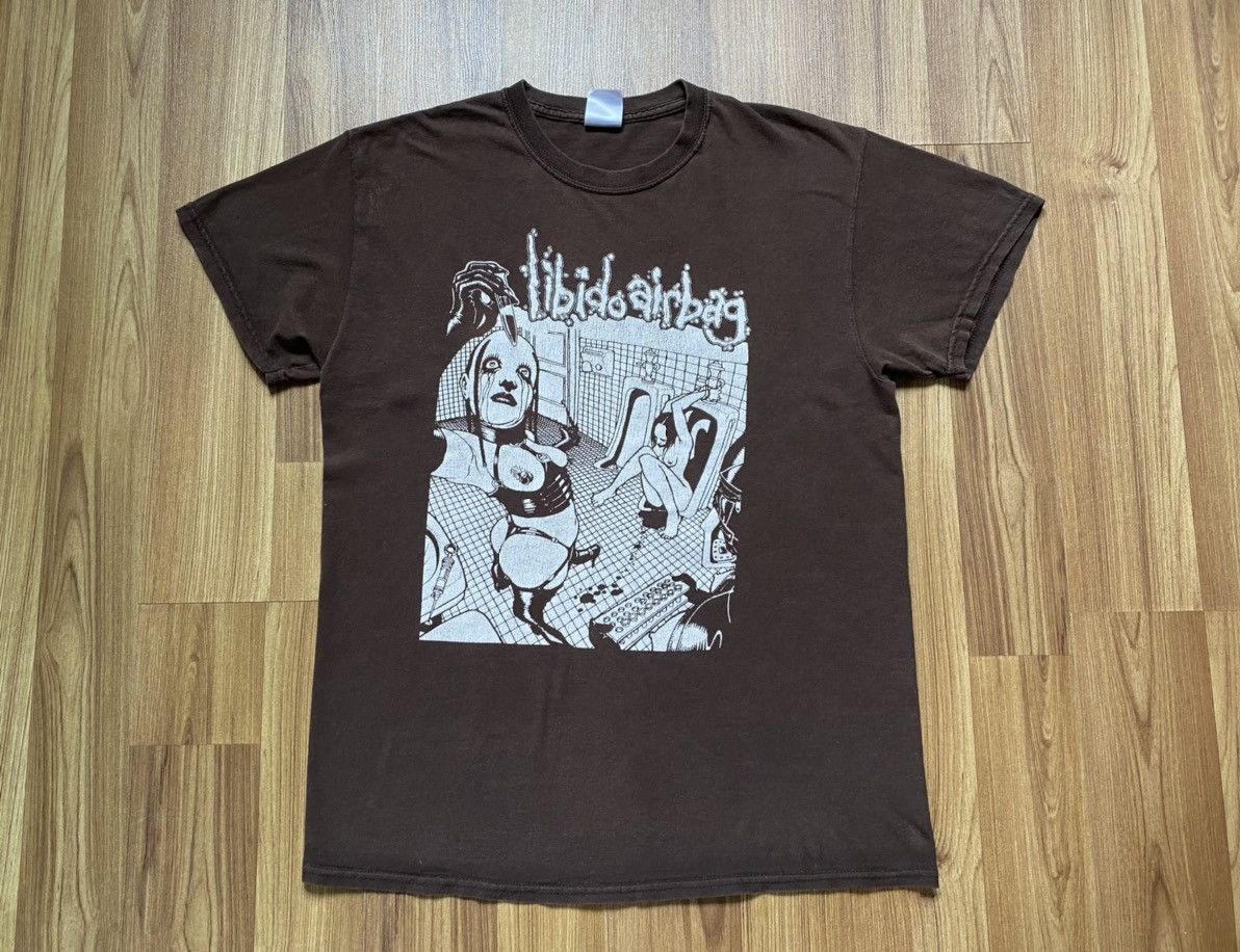 image of Band Tees x Rock T Shirt Vintage Libido Airbag T Shirt Tee Bondage Slipknot in Brown (Size Medium)
