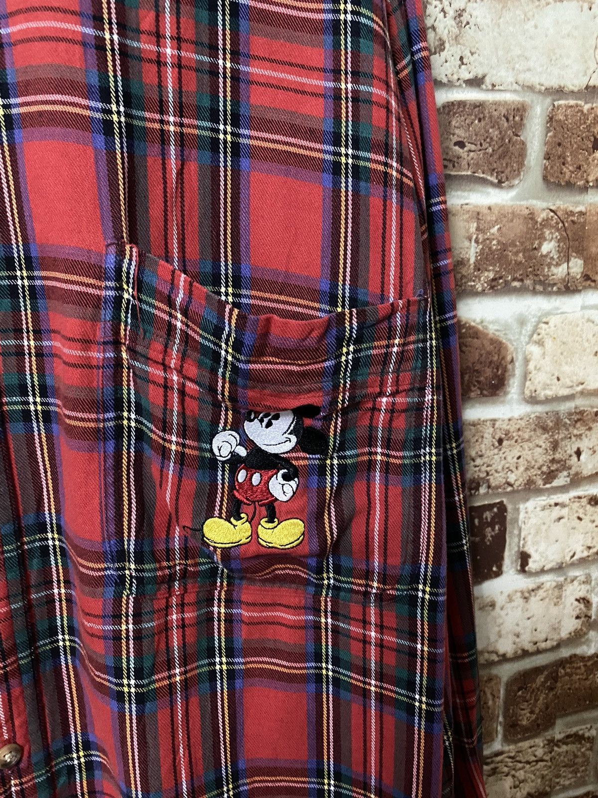 Mickey Mouse GK142 VINTAGE THE DISNEY STORE FLANNEL SHIRT Size US M / EU 48-50 / 2 - 3 Thumbnail