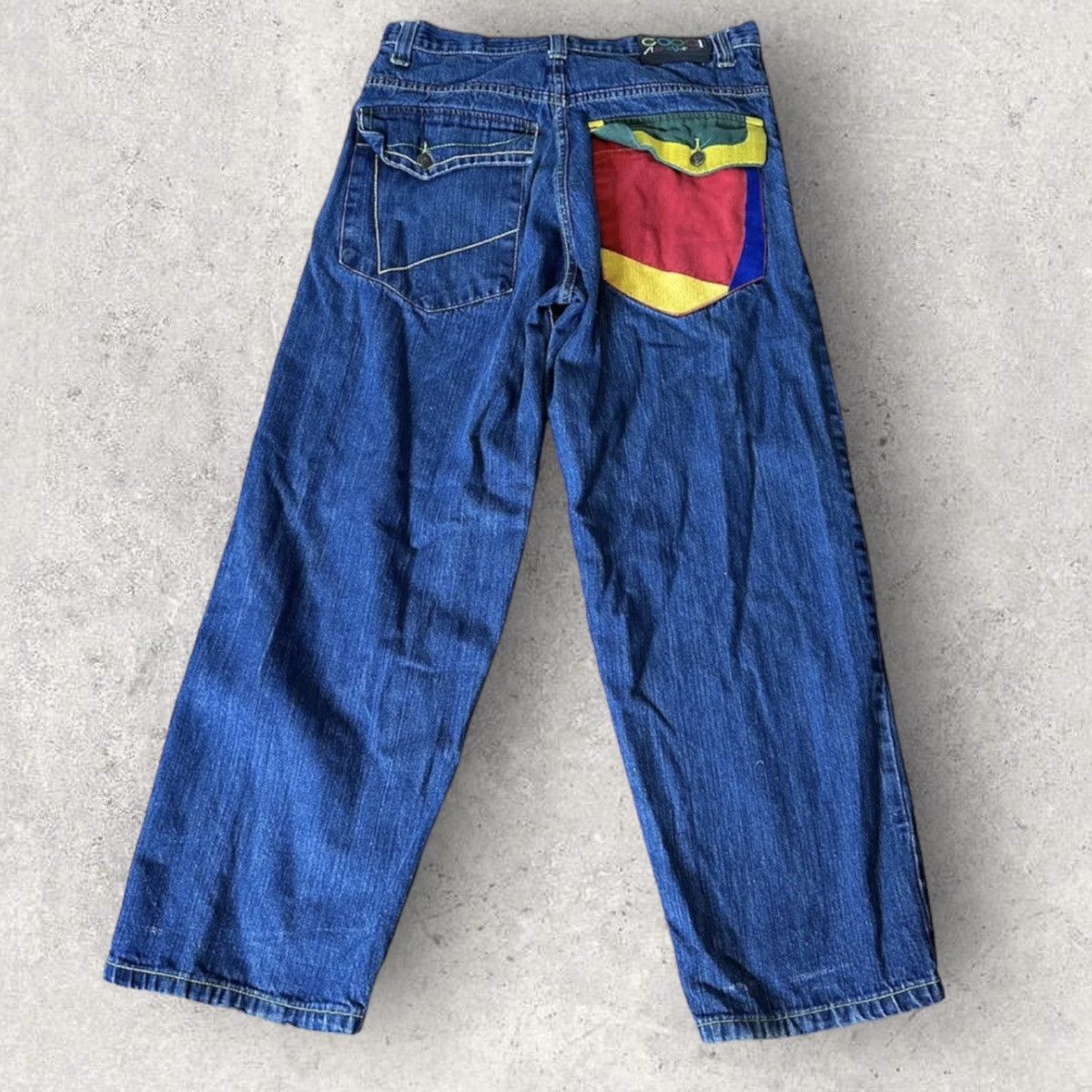 Vintage Coogi Jeans Mens Loose Straight Colorful Embroidery Street ...