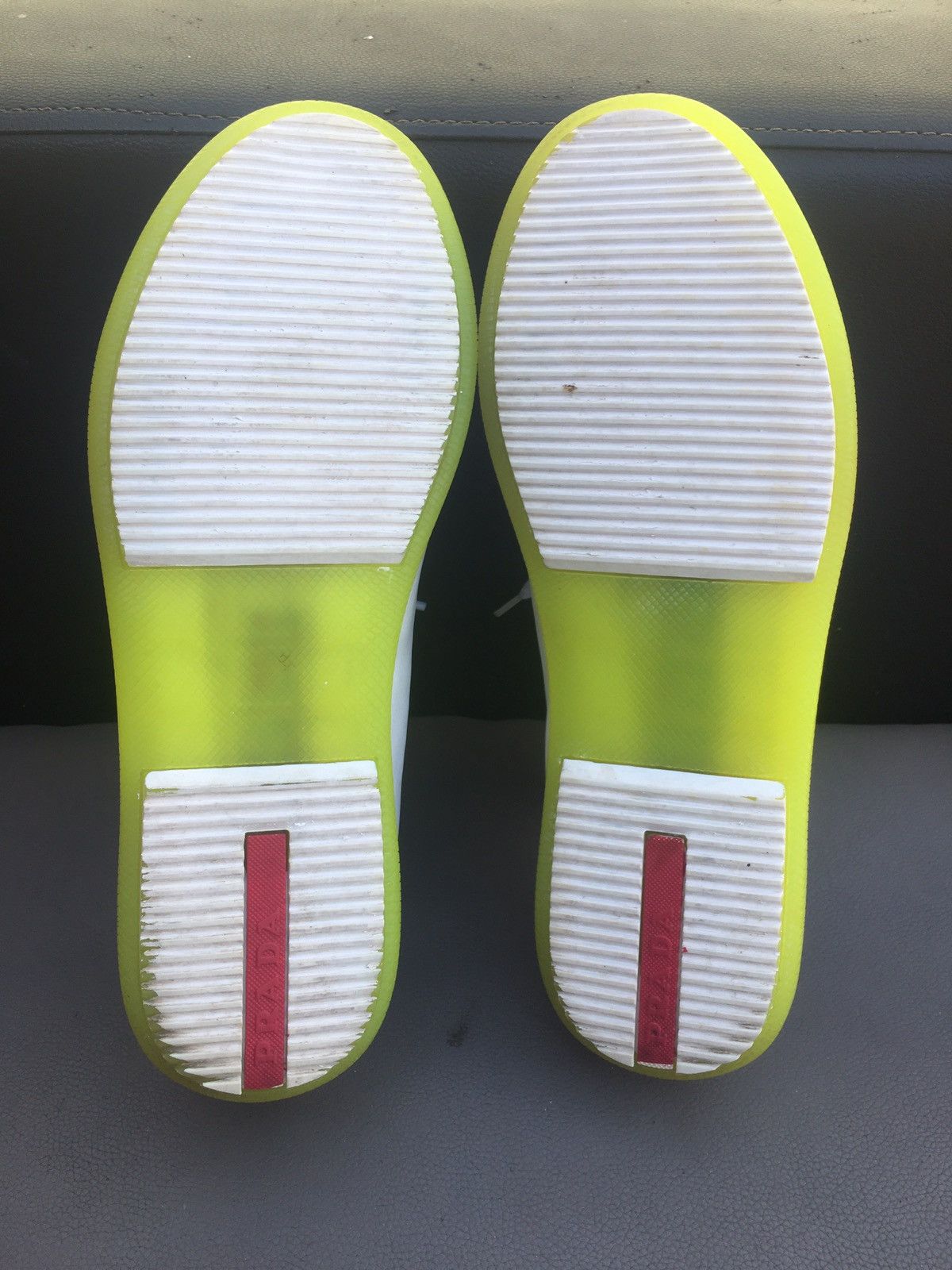 white prada leather