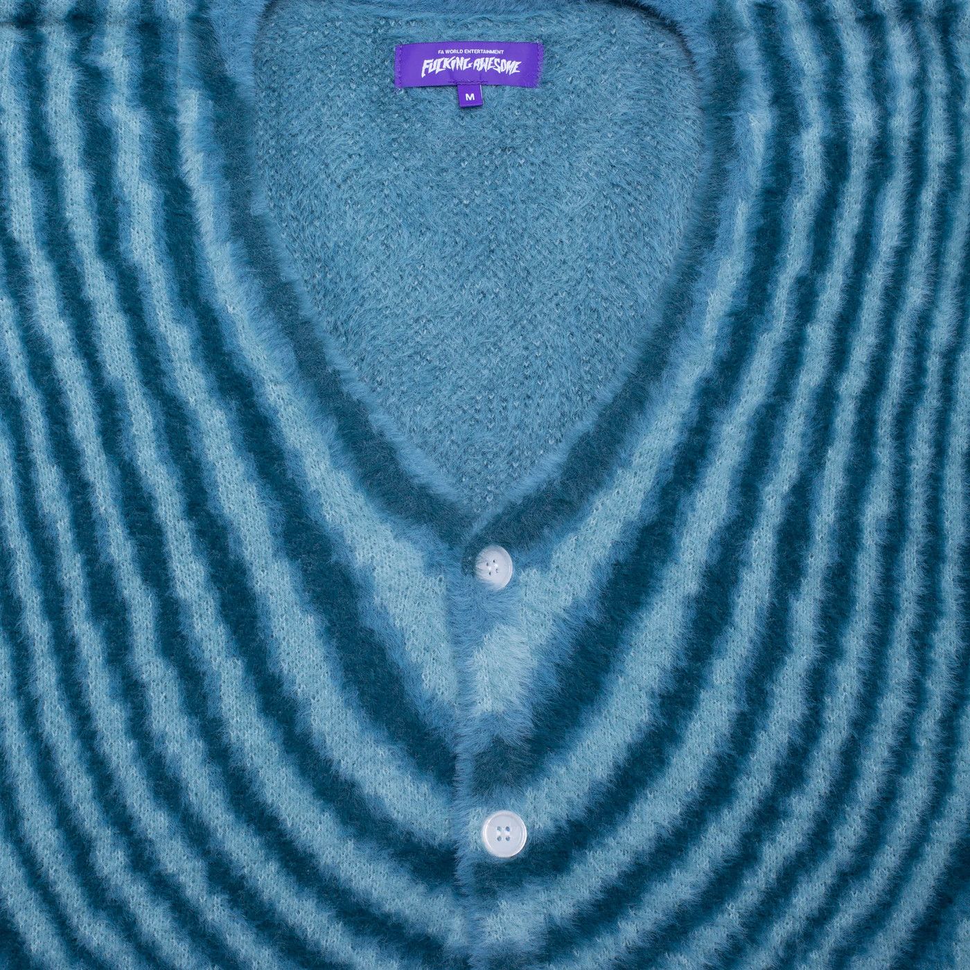 Fucking Awesome 💚 SS21 Fucking Awesome Acid Hairy Cardigan Teal Blue NEW Size US L / EU 52-54 / 3 - 4 Thumbnail