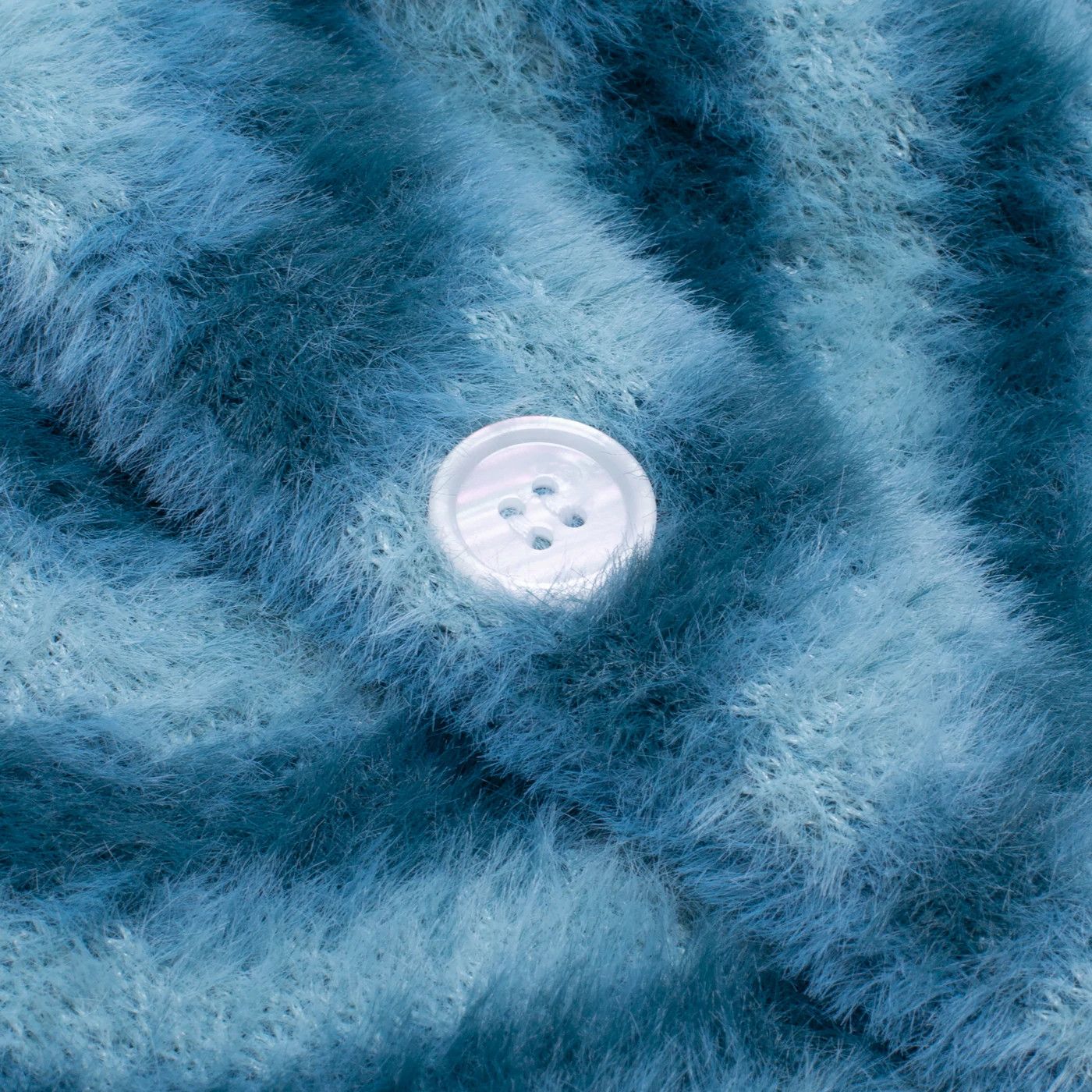 Fucking Awesome 💚 SS21 Fucking Awesome Acid Hairy Cardigan Teal Blue NEW Size US L / EU 52-54 / 3 - 5 Thumbnail