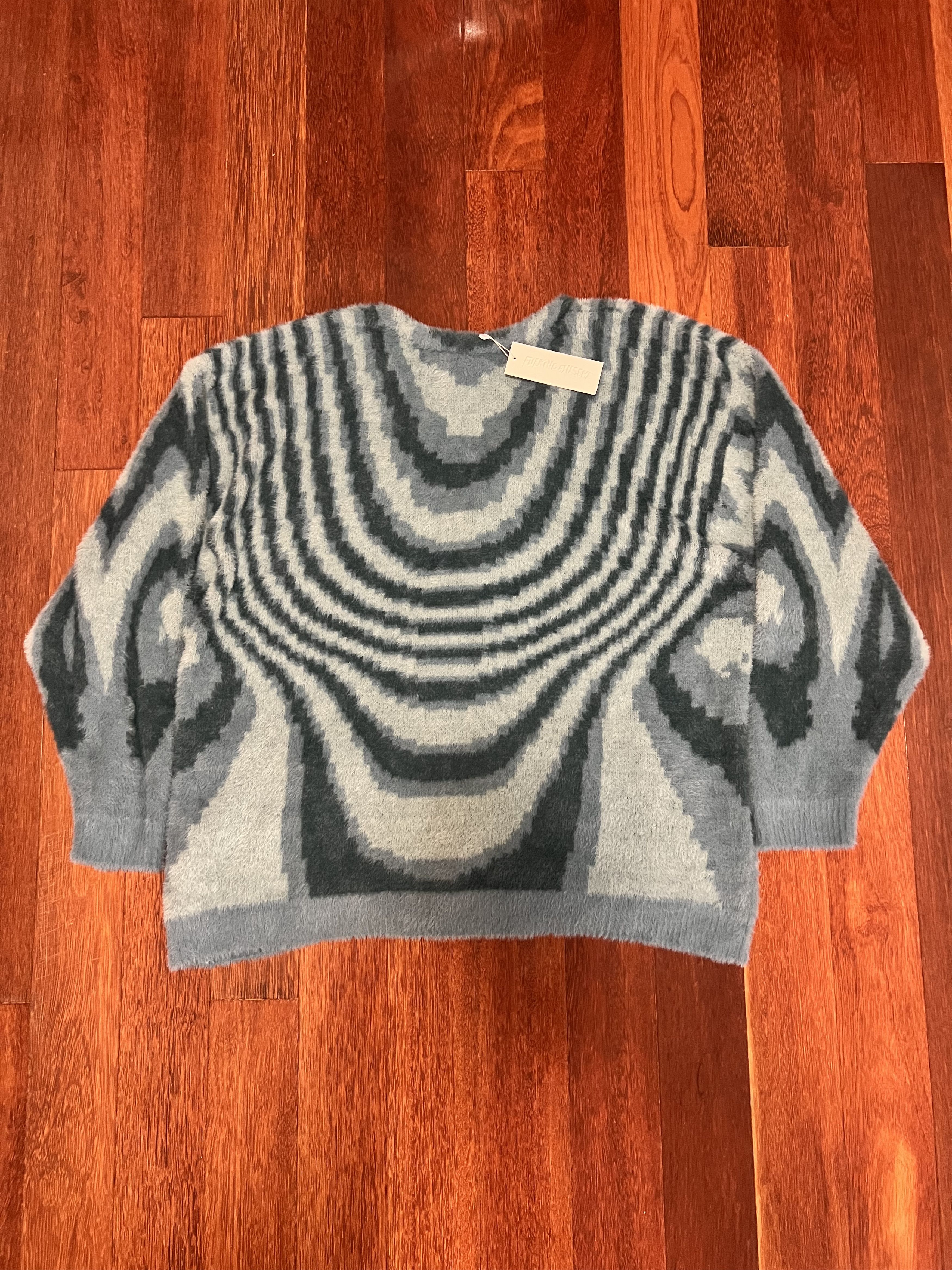Fucking Awesome 💚 SS21 Fucking Awesome Acid Hairy Cardigan Teal Blue NEW Size US L / EU 52-54 / 3 - 9 Thumbnail