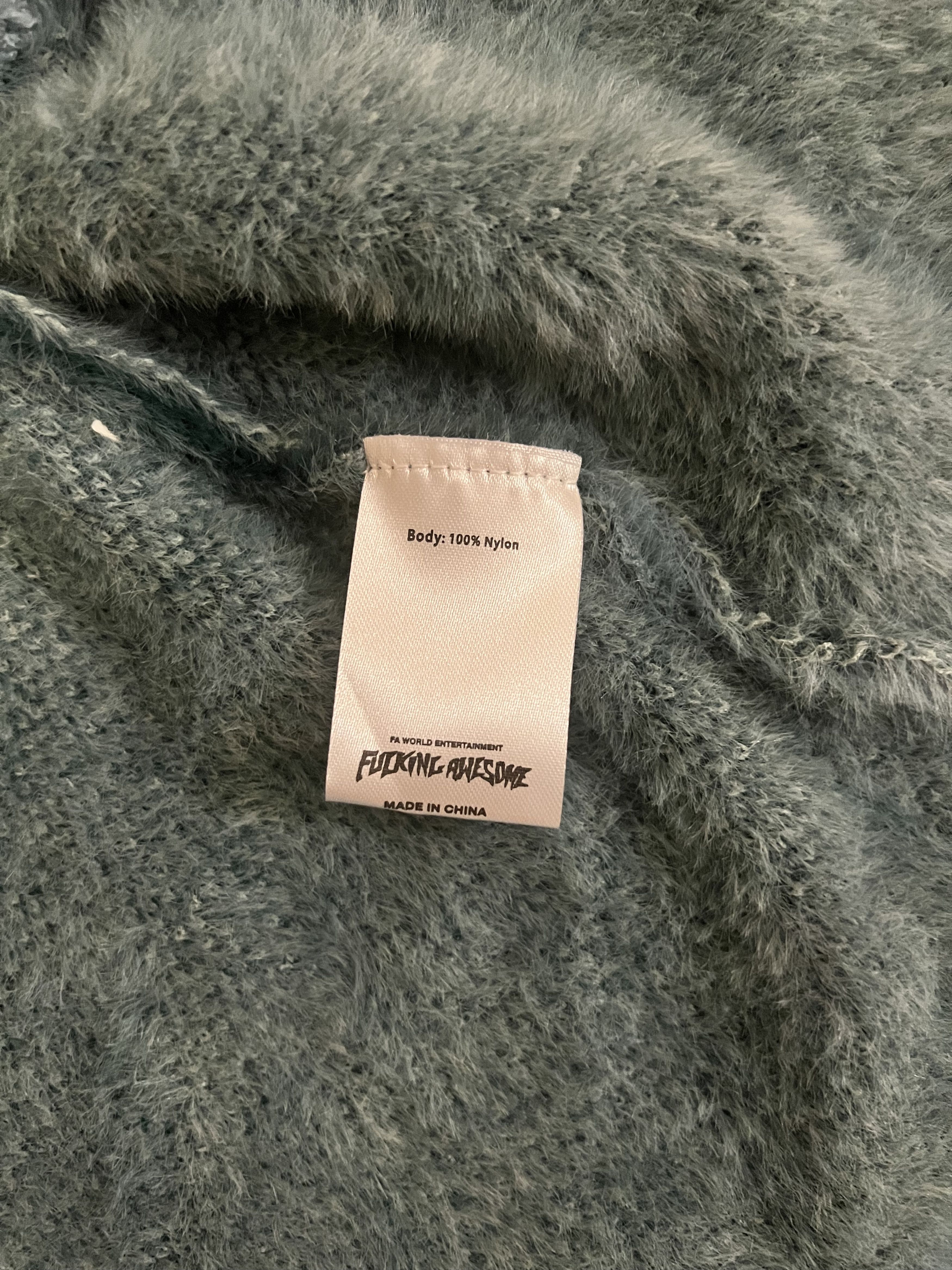 Fucking Awesome 💚 SS21 Fucking Awesome Acid Hairy Cardigan Teal Blue NEW Size US L / EU 52-54 / 3 - 13 Thumbnail