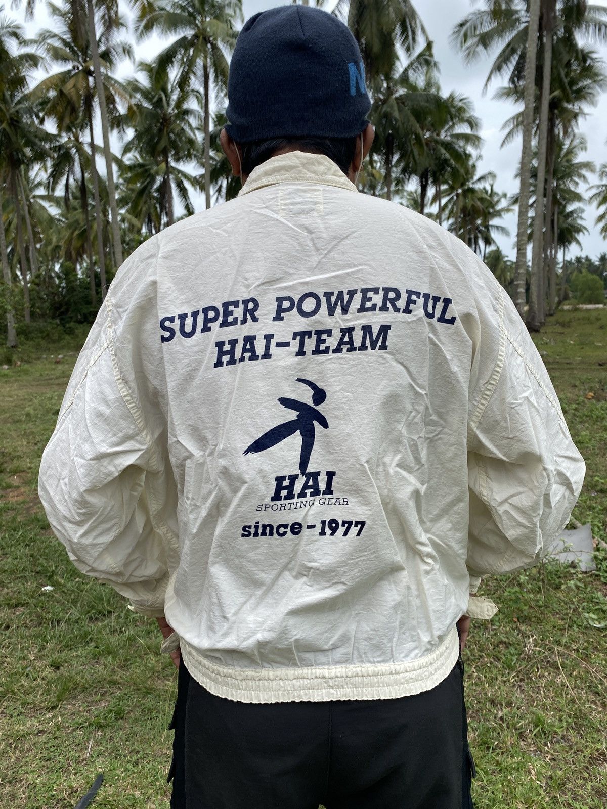 image of Summer Vintage 80's Hai Sporting Gear Jacket in White, Men's (Size Large)