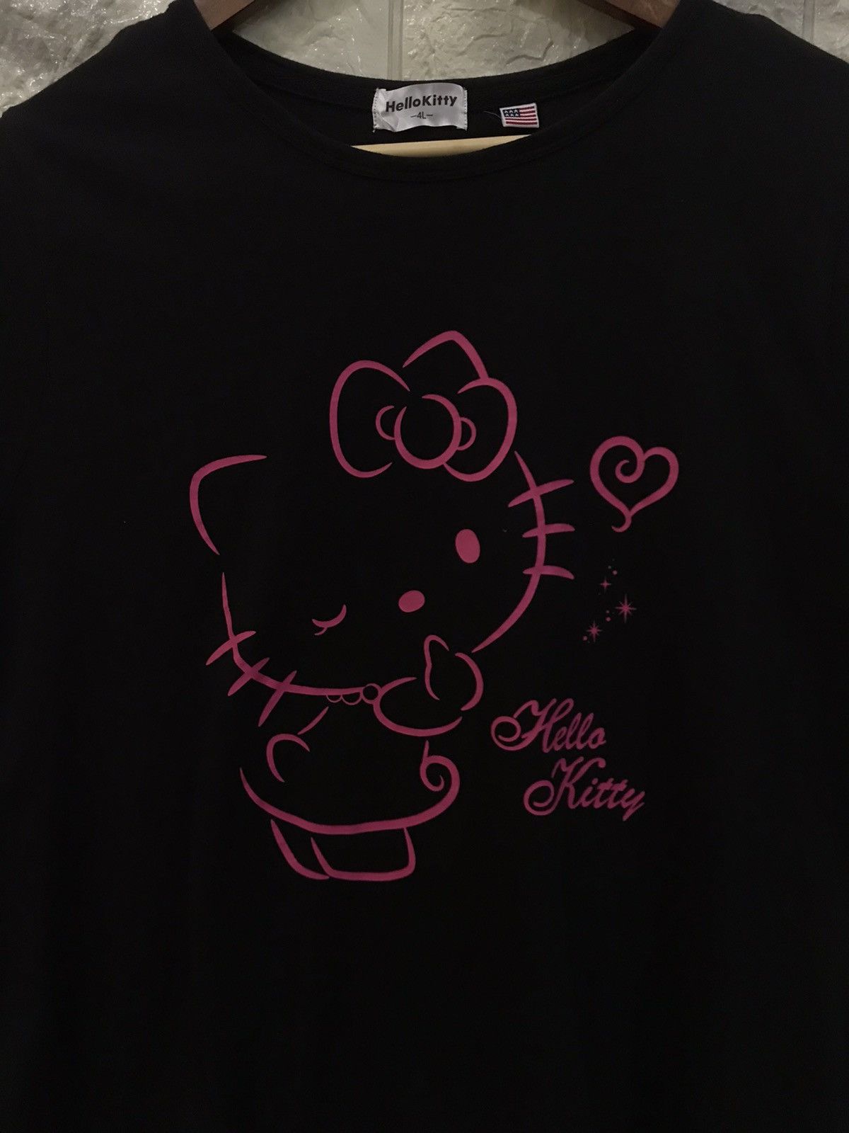 Anime Hello Kitty Logo Black T-Shirt Size L / US 10 / IT 46 - 1 Thumbnail
