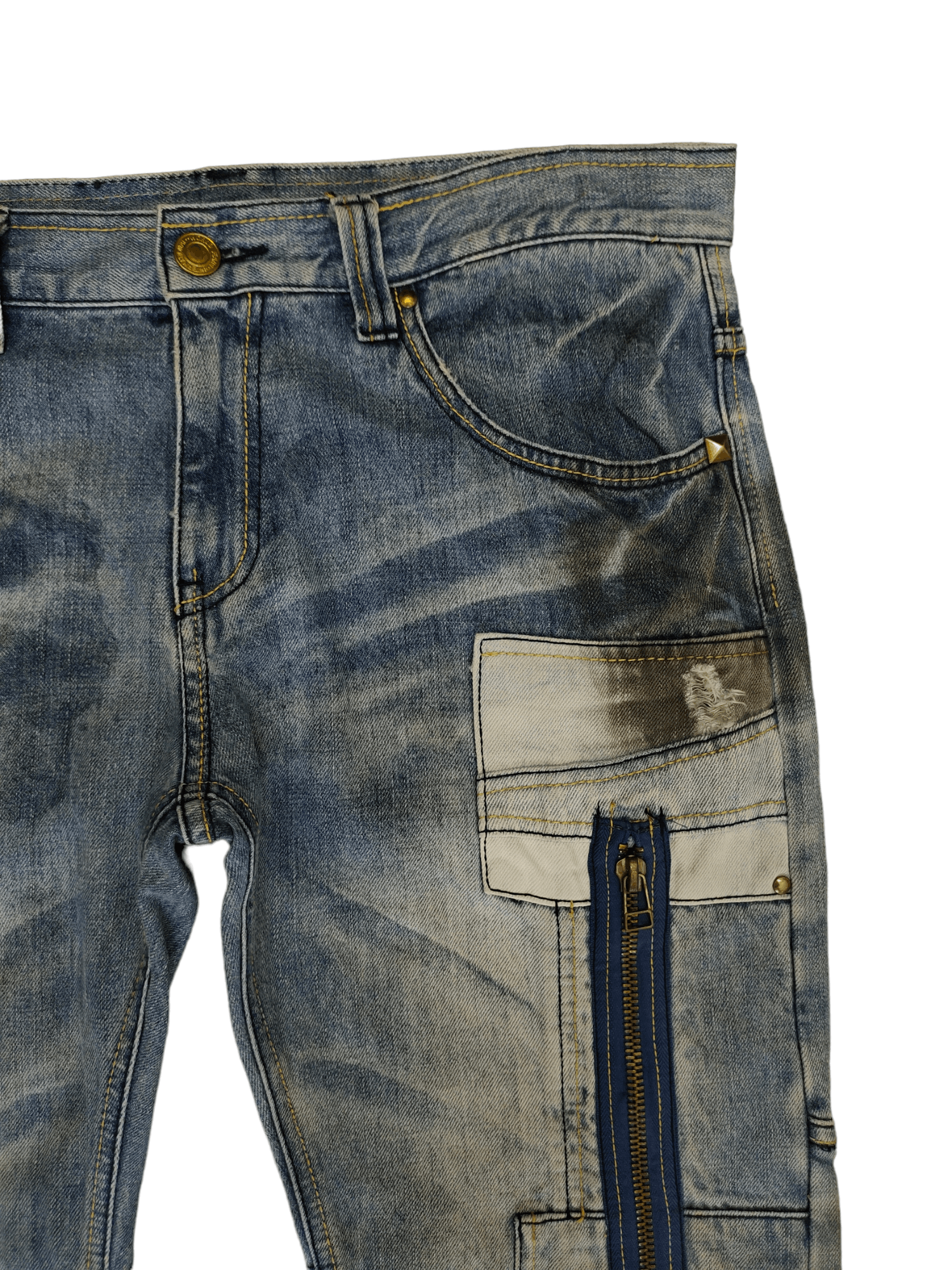 Hysteric Glamour × Undercover Twenty Works Japan Patchwork Zipper Denim Jeans Size US 37 - 11 Thumbnail