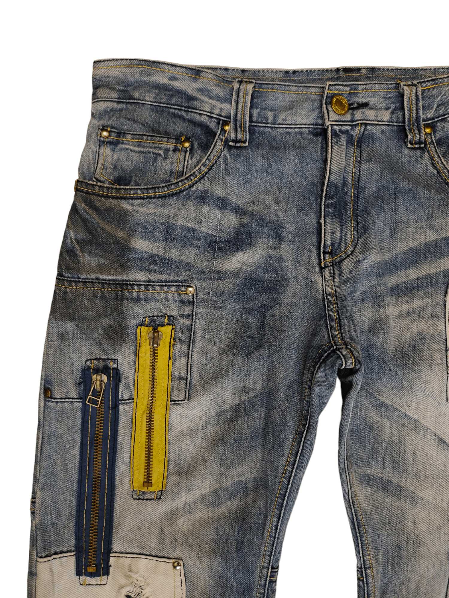 Hysteric Glamour × Undercover Twenty Works Japan Patchwork Zipper Denim Jeans Size US 37 - 12 Thumbnail