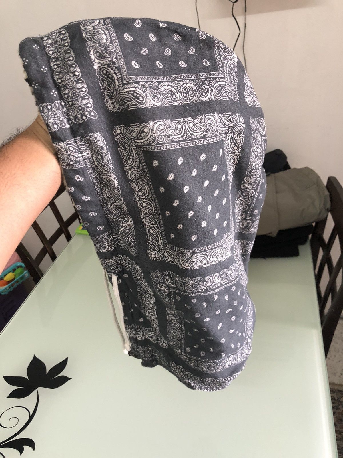 Japanese Brand Vintage Kabri Paisley Balaclava Hoodie Like Kapital Size ONE SIZE - 12 Thumbnail