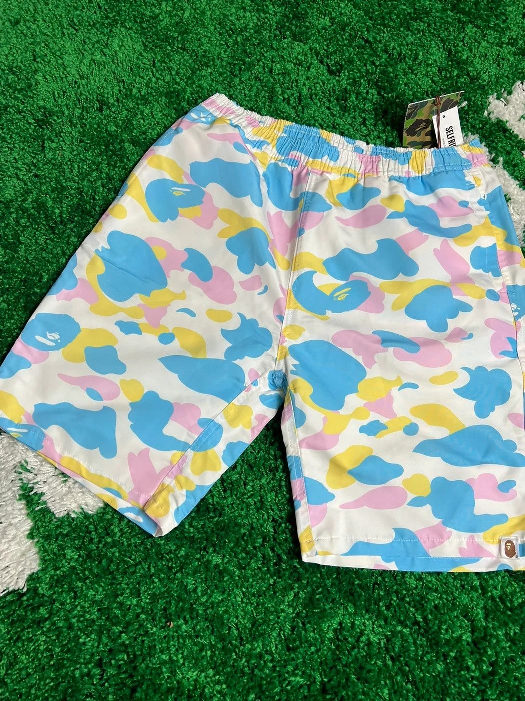 image of Bape Multi Camo Track Shorts, Men's (Size 36)