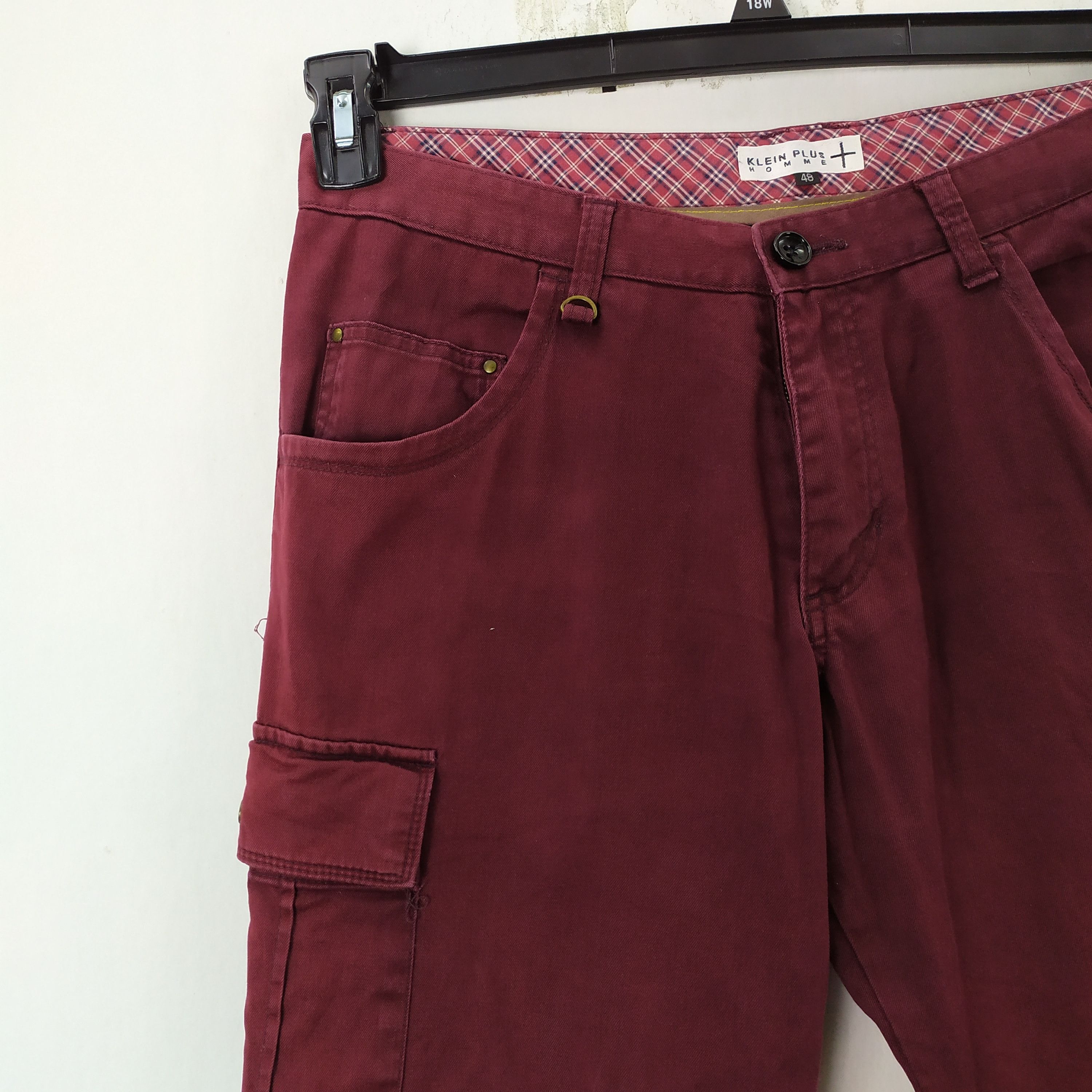 Japanese Brand KLEIN PLUS HOMME MAROON CARGO PANTS MULTIPOCKET TACTICAL Size US 32 / EU 48 - 3 Thumbnail