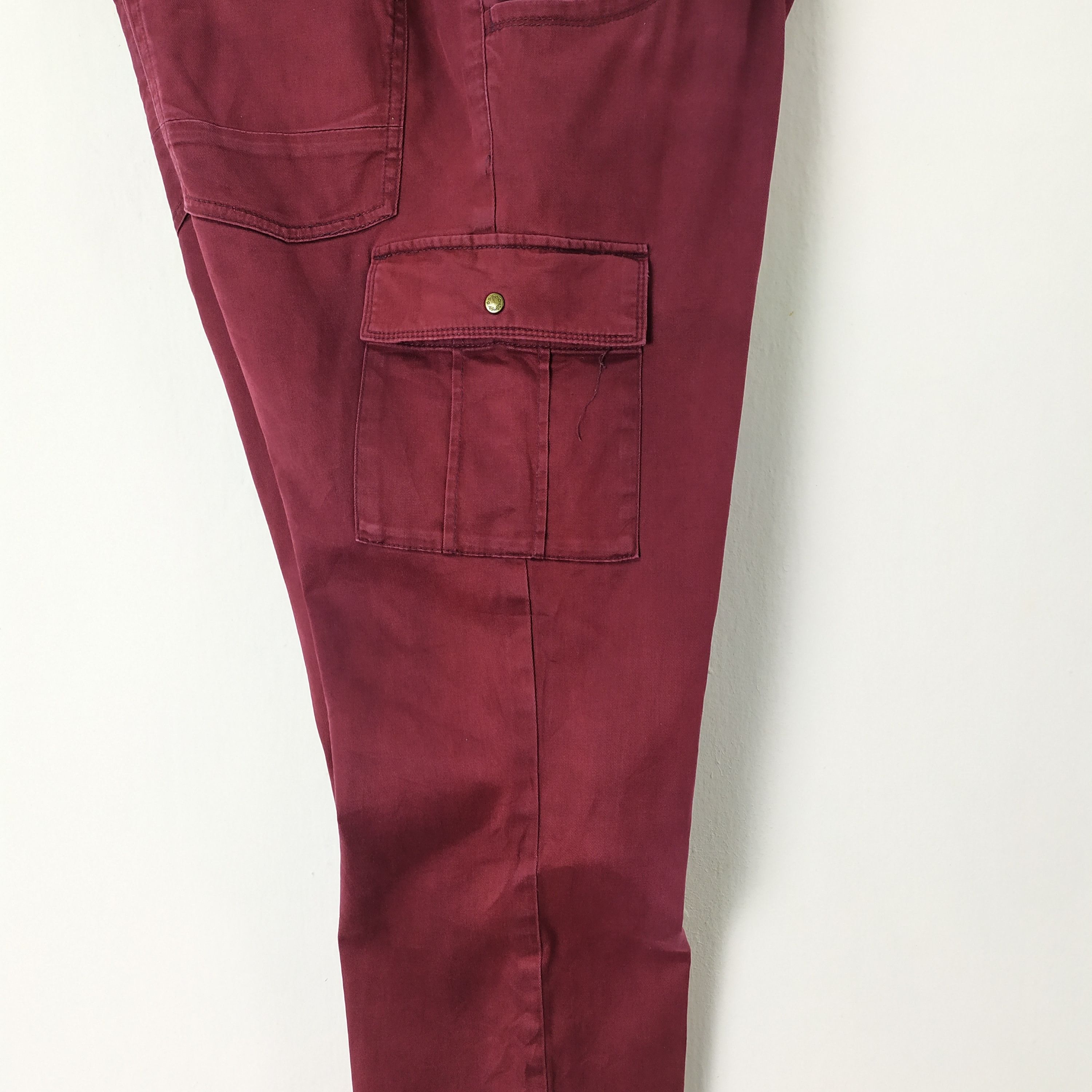 Japanese Brand KLEIN PLUS HOMME MAROON CARGO PANTS MULTIPOCKET TACTICAL Size US 32 / EU 48 - 17 Thumbnail