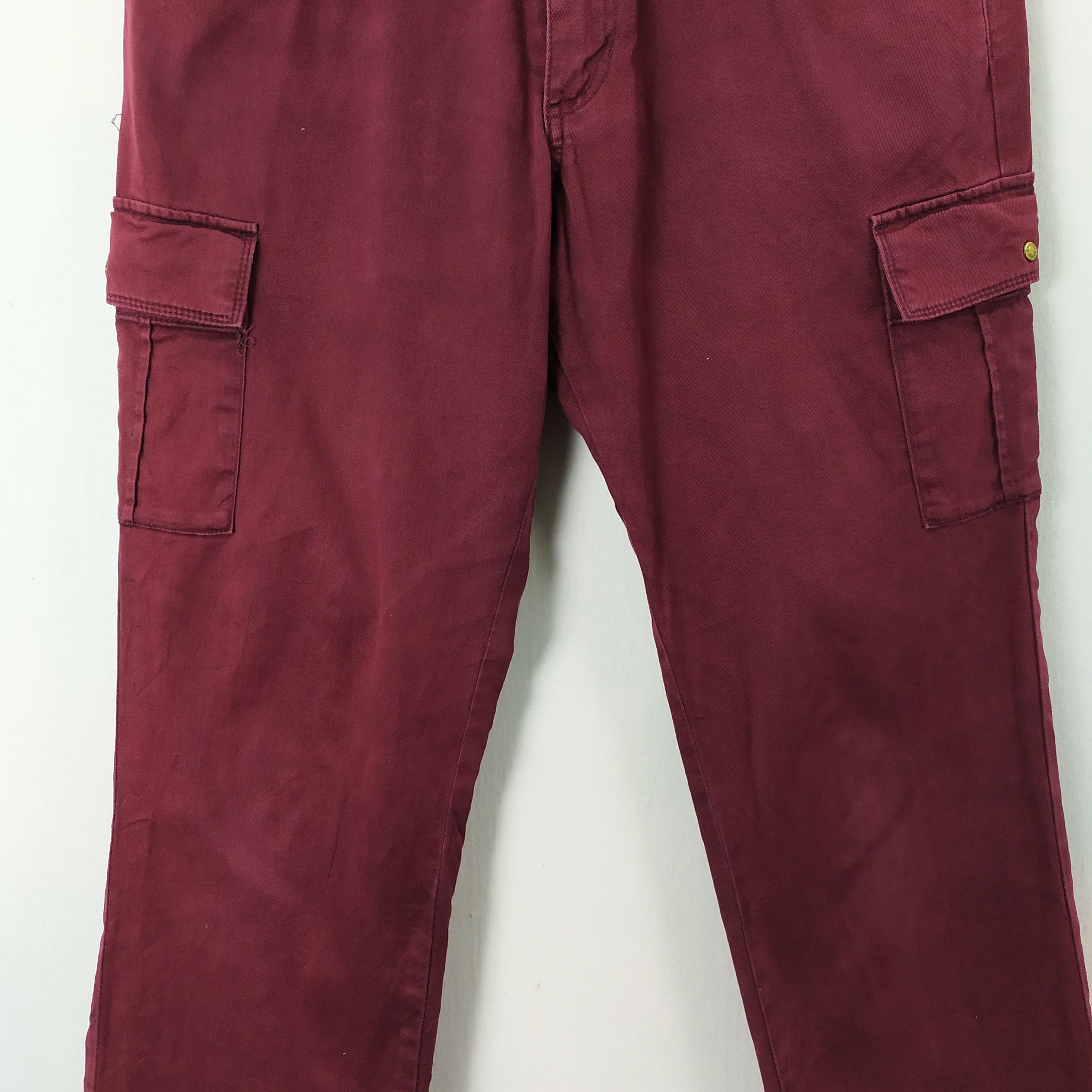 Japanese Brand KLEIN PLUS HOMME MAROON CARGO PANTS MULTIPOCKET TACTICAL Size US 32 / EU 48 - 6 Thumbnail