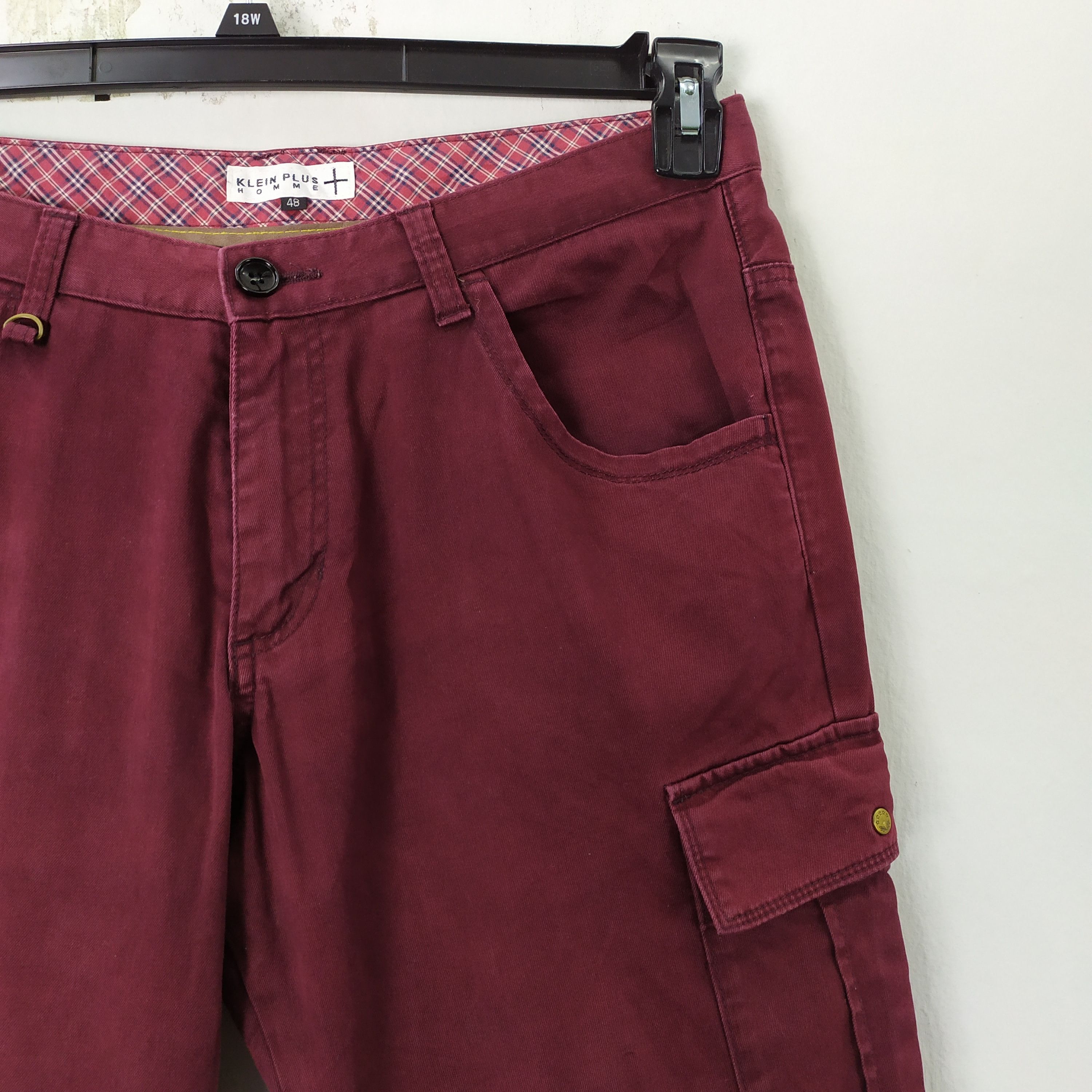 Japanese Brand KLEIN PLUS HOMME MAROON CARGO PANTS MULTIPOCKET TACTICAL Size US 32 / EU 48 - 2 Thumbnail