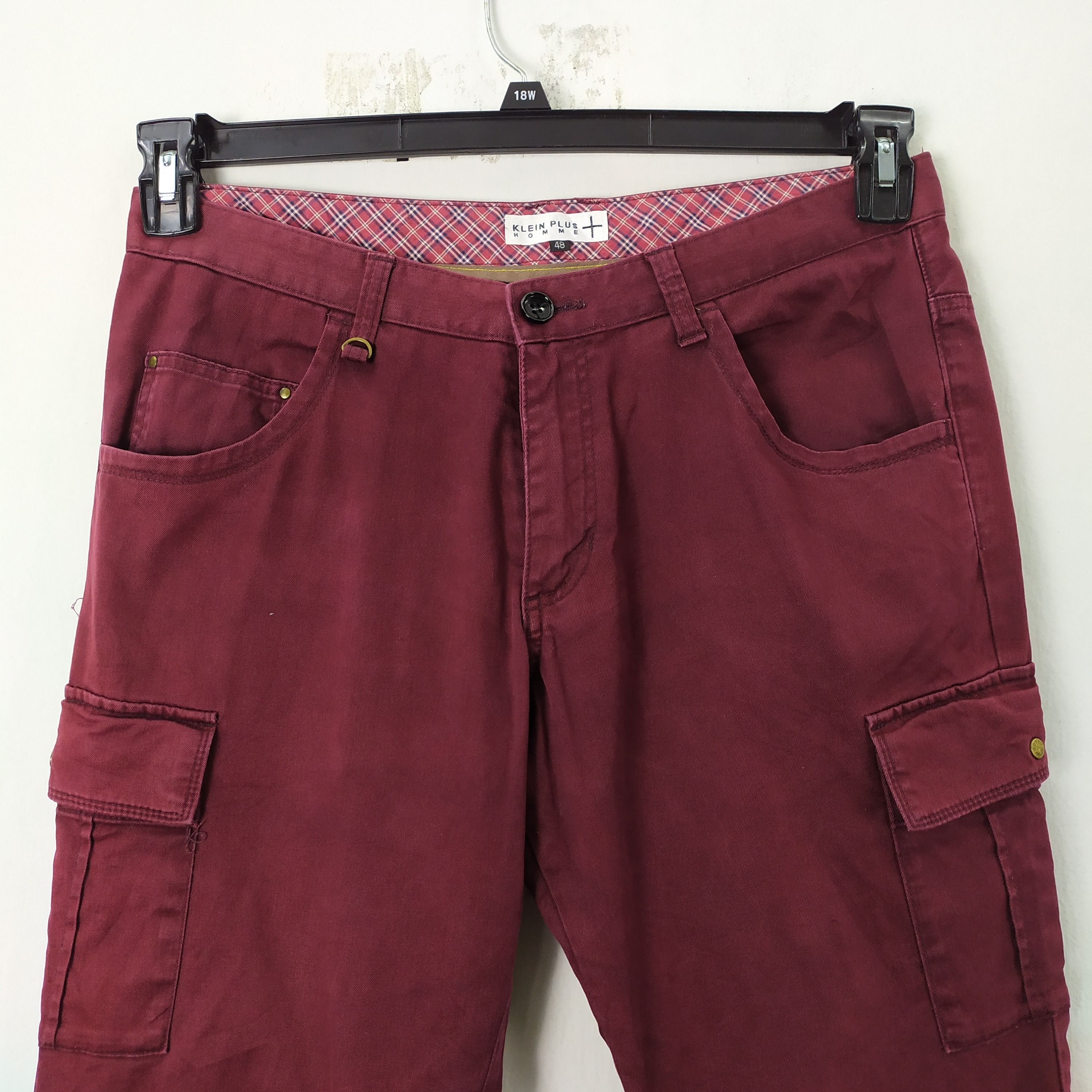Japanese Brand KLEIN PLUS HOMME MAROON CARGO PANTS MULTIPOCKET TACTICAL Size US 32 / EU 48 - 4 Thumbnail