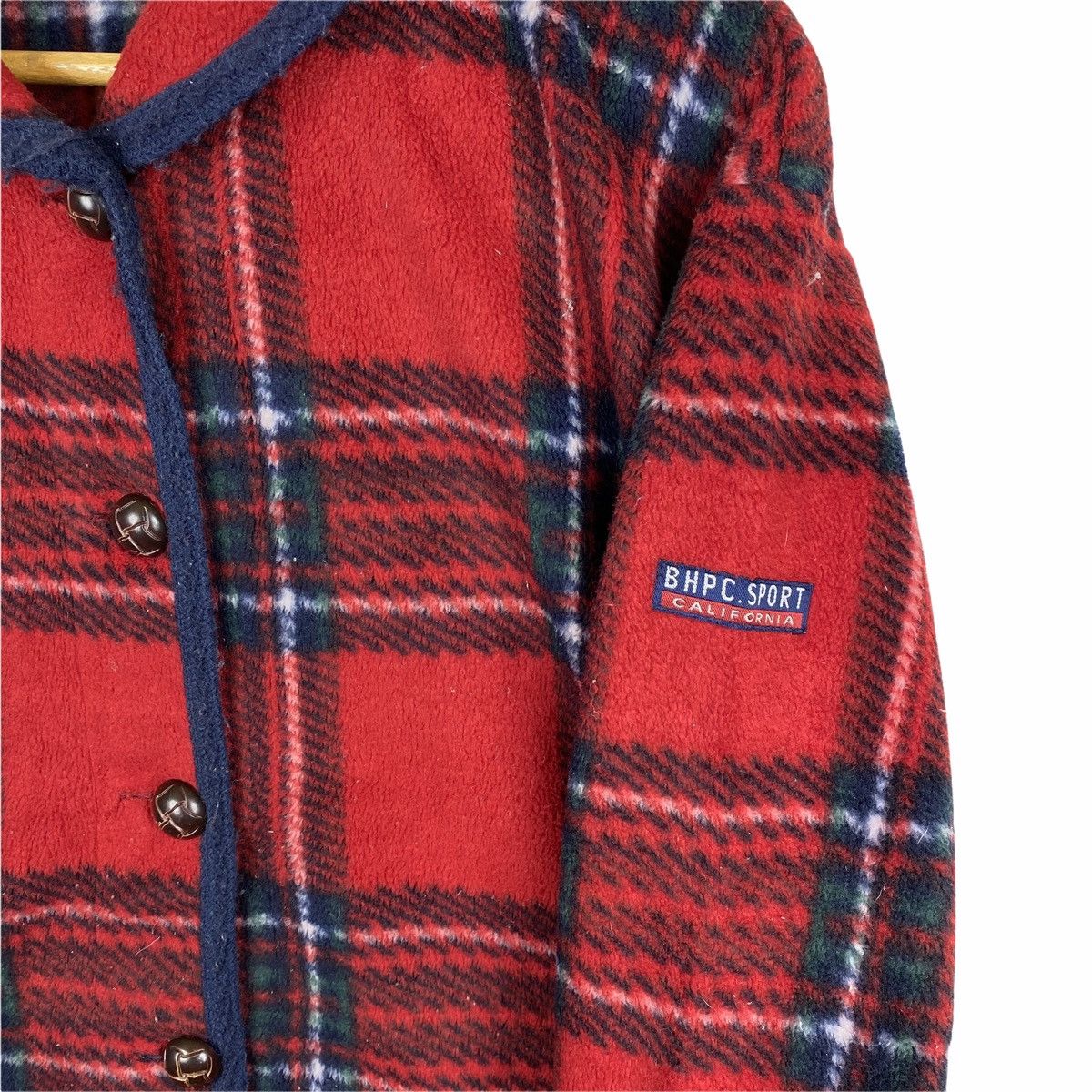 Beverly Hills Polo Club × Vintage Vintage BHPC Small Logo Checkered Tartan Fleece Sweater Size US L / EU 52-54 / 3 - 5 Thumbnail