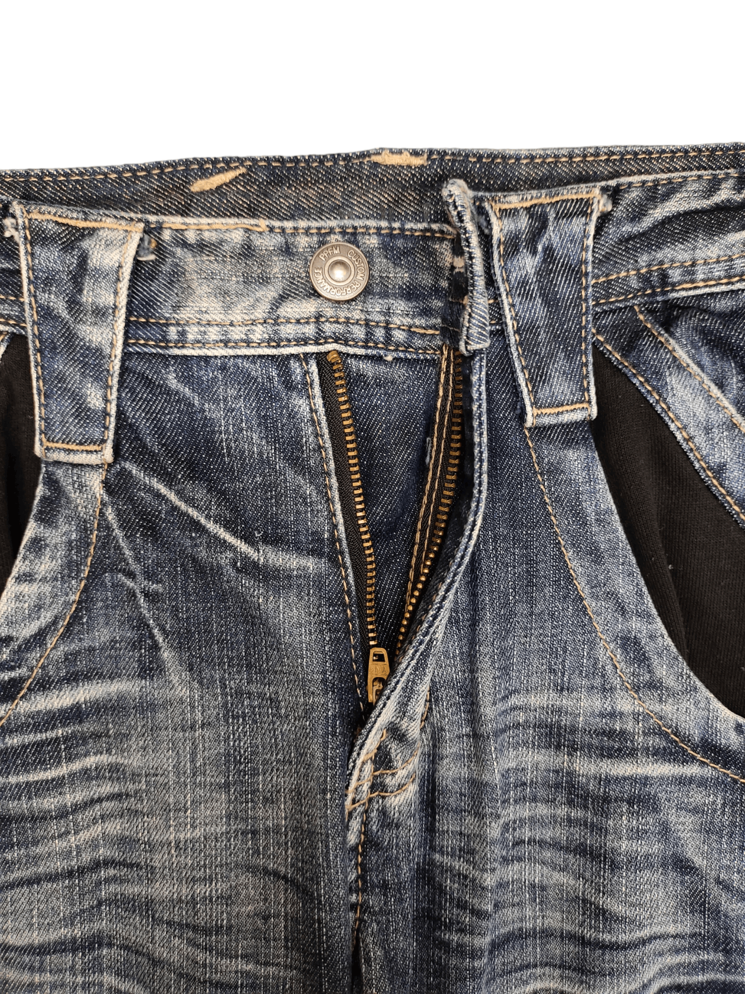 PPFM Vintage PPFM Japan Double Knee Distress Denim Jeans Size US 32 / EU 48 - 11 Thumbnail