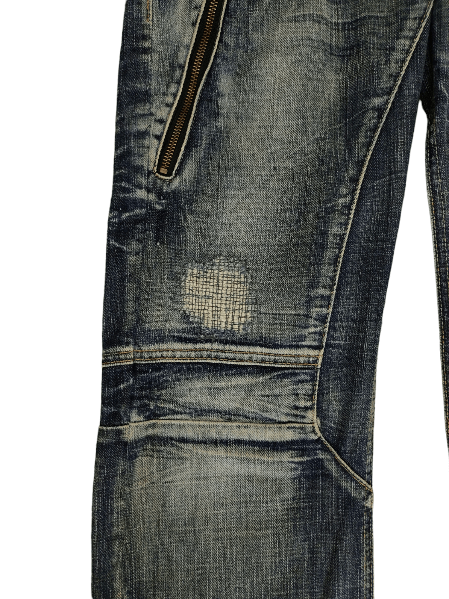 PPFM Vintage PPFM Japan Double Knee Distress Denim Jeans Size US 32 / EU 48 - 9 Thumbnail