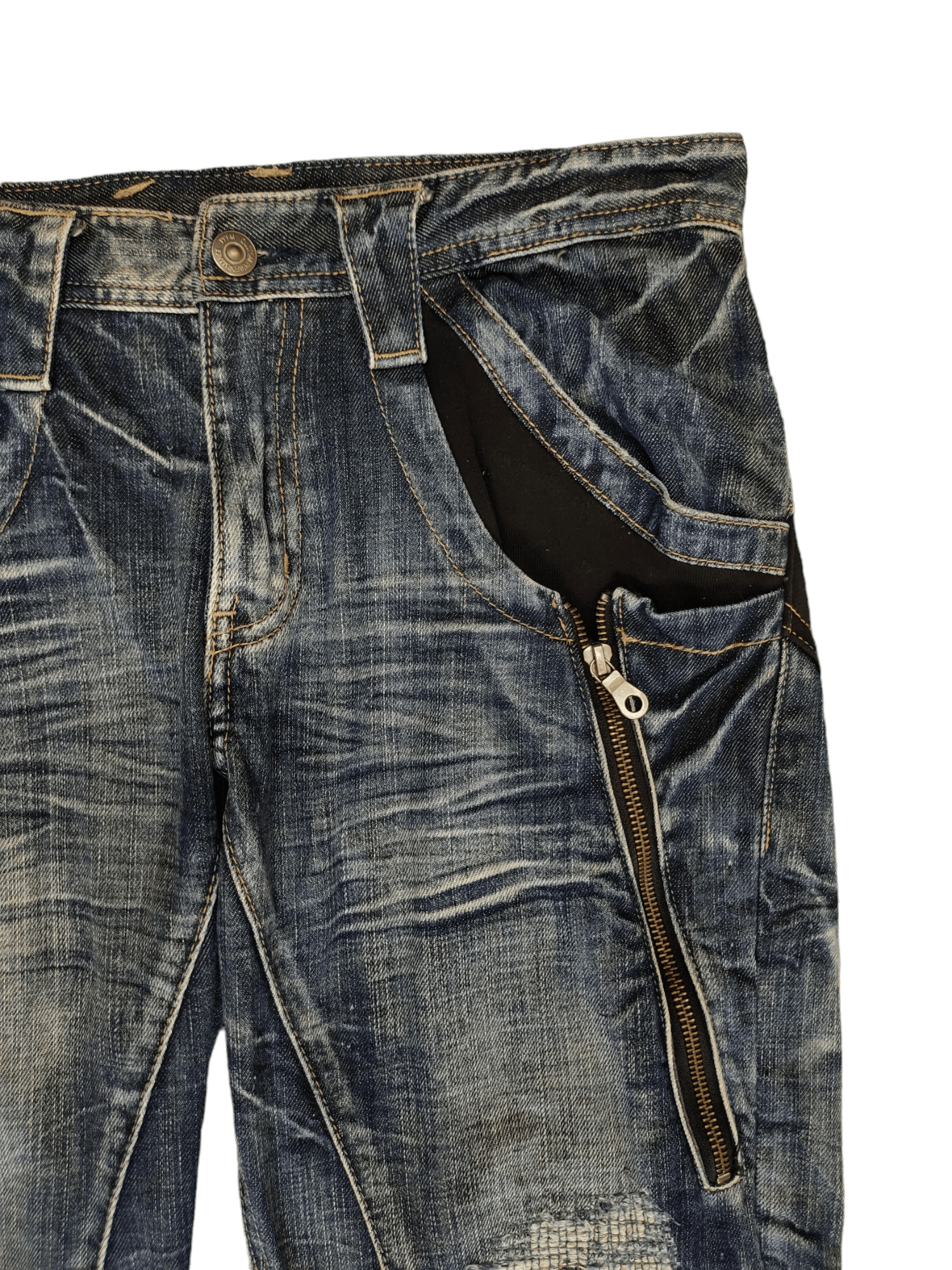 PPFM Vintage PPFM Japan Double Knee Distress Denim Jeans Size US 32 / EU 48 - 14 Thumbnail