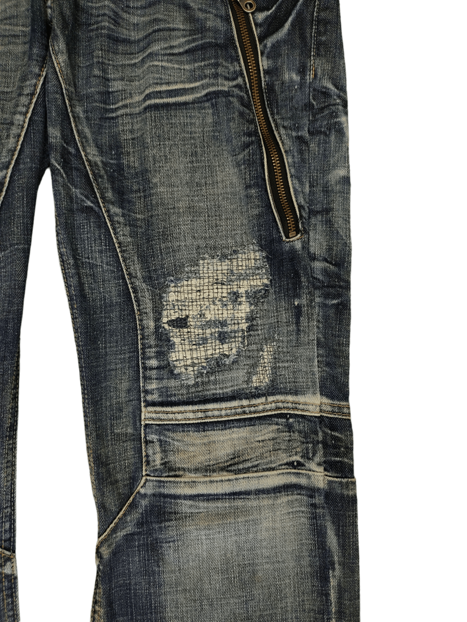 PPFM Vintage PPFM Japan Double Knee Distress Denim Jeans Size US 32 / EU 48 - 10 Thumbnail
