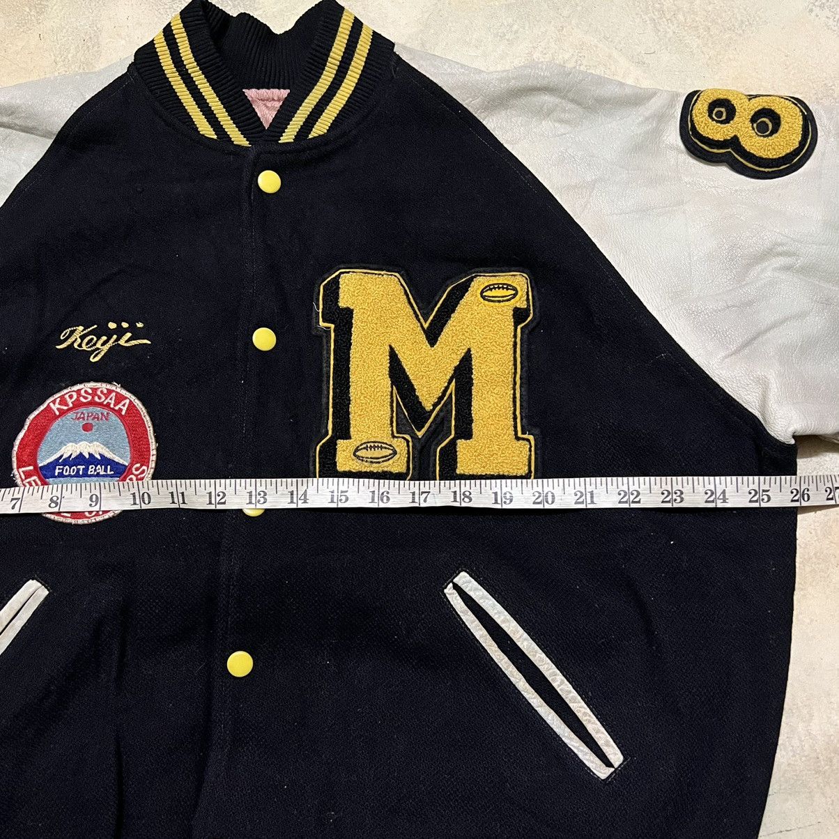 Japanese Brand Vintage Varsity Jacket Leather Sleeve Size US L / EU 52-54 / 3 - 9 Thumbnail