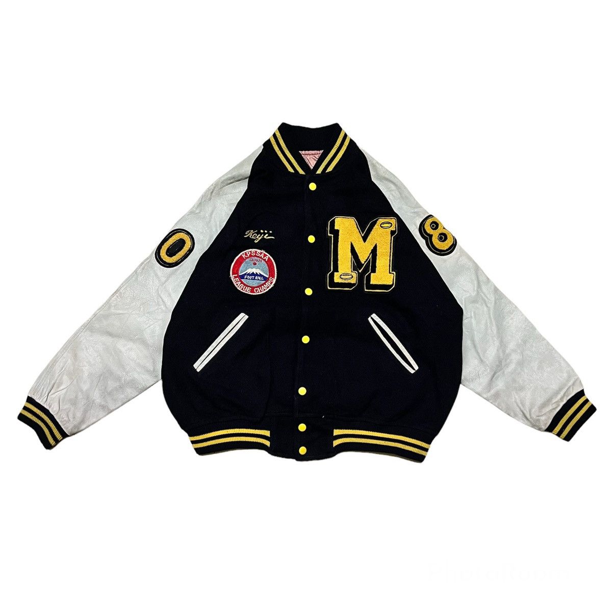 Japanese Brand Vintage Varsity Jacket Leather Sleeve Size US L / EU 52-54 / 3 - 1 Thumbnail