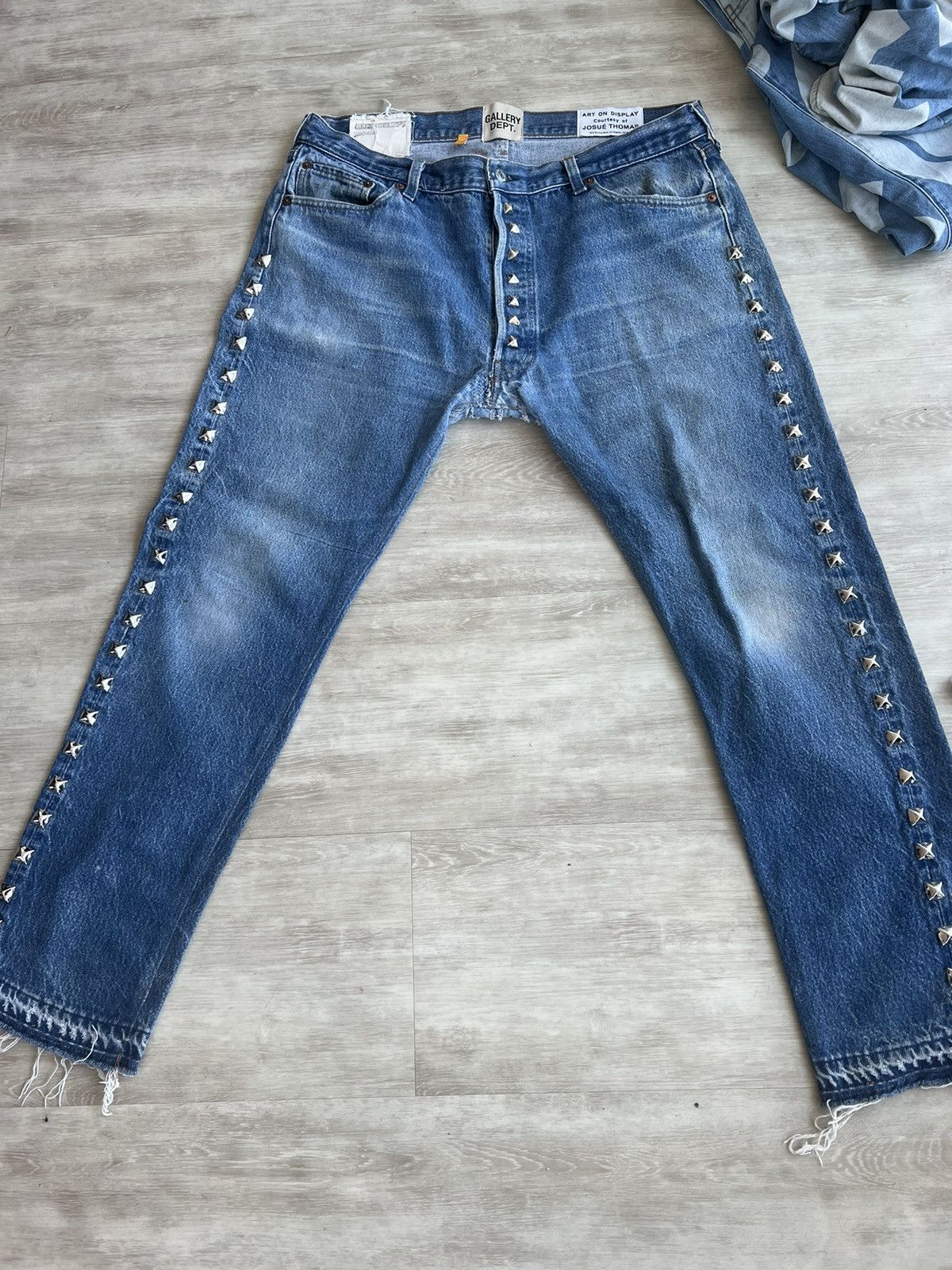 image of Gallery Dept. Studded Denim in Blue, Men's (Size 36)