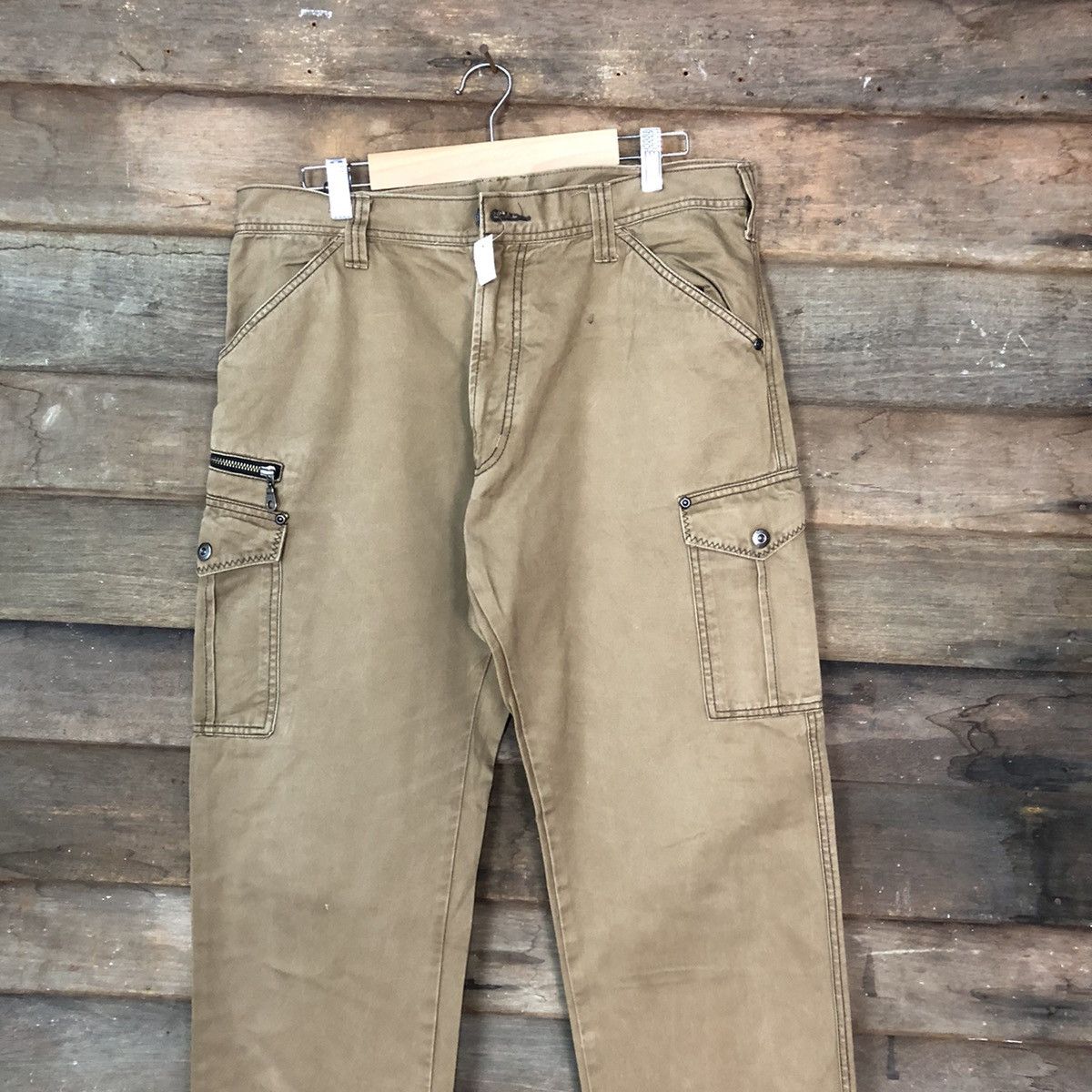 Japanese Brand × Vintage Japanese Brand multi pocket tactical Brown Cargo Pants #4477 Size US 31 - 2 Thumbnail
