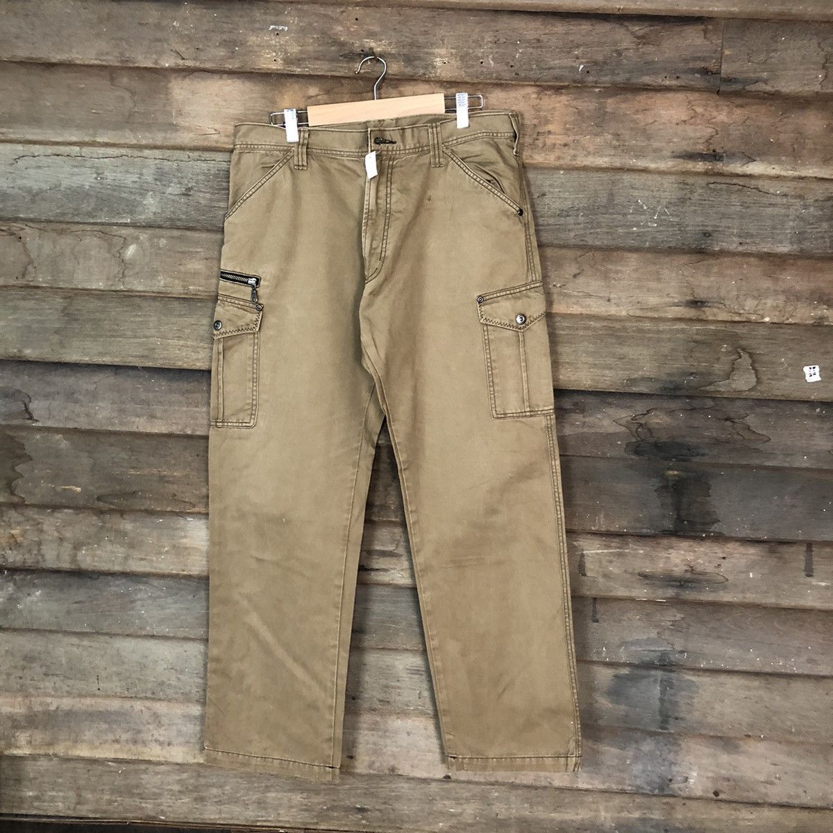 Japanese Brand × Vintage Japanese Brand multi pocket tactical Brown Cargo Pants #4477 Size US 31 - 1 Thumbnail
